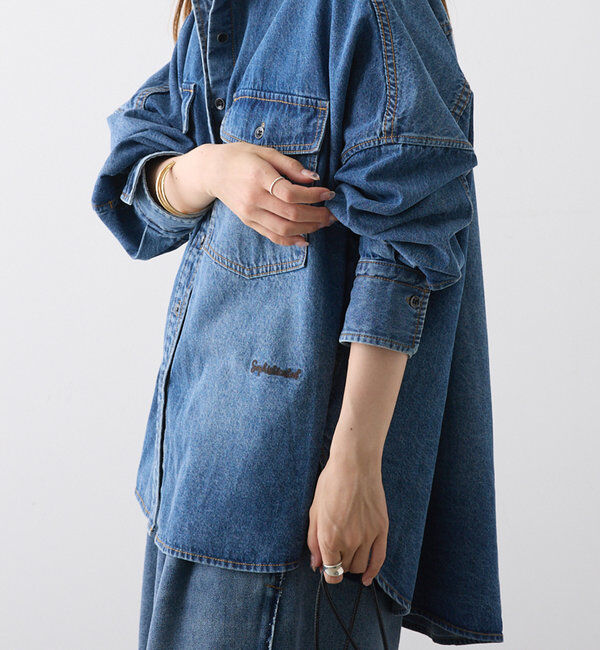  「【累計1万枚突破！名品】ヴィンテージライクデニムバンドカラーシャツ」|シャツ・ブラウス|