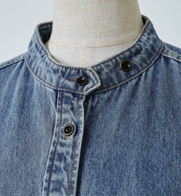  「【累計1万枚突破！名品】ヴィンテージライクデニムバンドカラーシャツ」|シャツ・ブラウス|