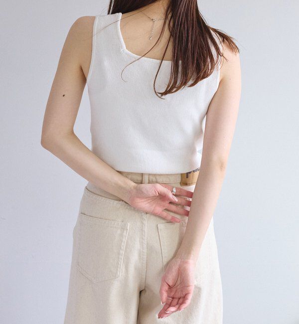  「【リバイバル/Du noir】リネンタッチスクエアタンク」|ニット・セーター|