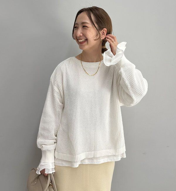 「【＠sein___000企画】メッシュ編みニットプルオーバー」|プルオーバー|オフホワイト