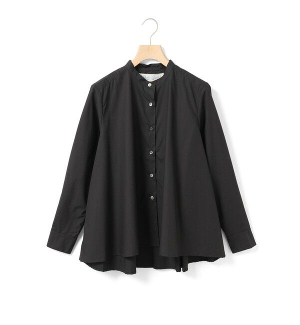 MidiUmi「MidiUmi Aラインバンドカラーシャツ」|シャツ・ブラウス|ブラック