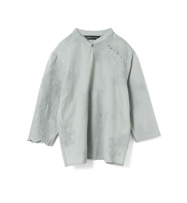 mizuiro ind「mizuiro ind レースシノワズリシャツ」|シャツ・ブラウス|グレー