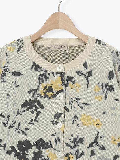 Samansa Mos2「花柄スポンディッシュニットカーディガン」|カーディガン|