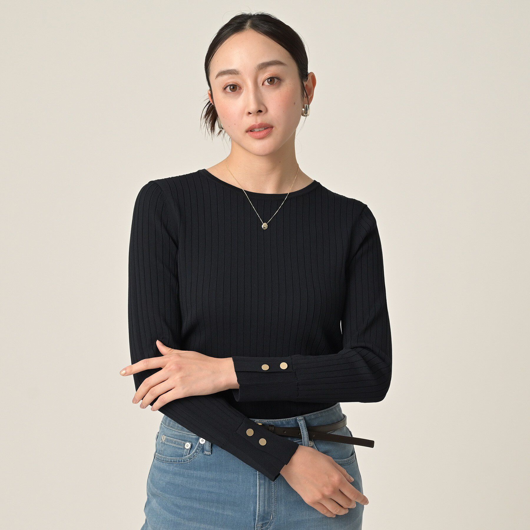 UNTITLED「【アンサンブル可/洗える】ワイドリブニット」|ニット・セーター|