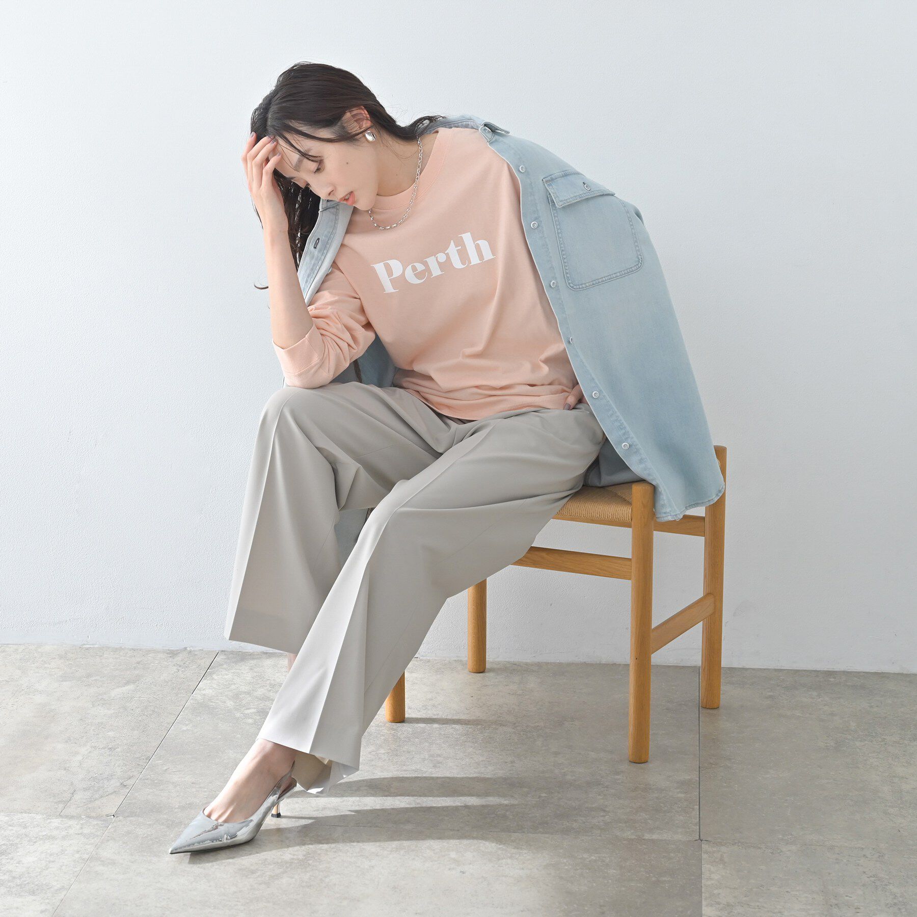 UNTITLED「【Healthy DENIM】PerthロングTシャツ」|Tシャツ・カットソー|