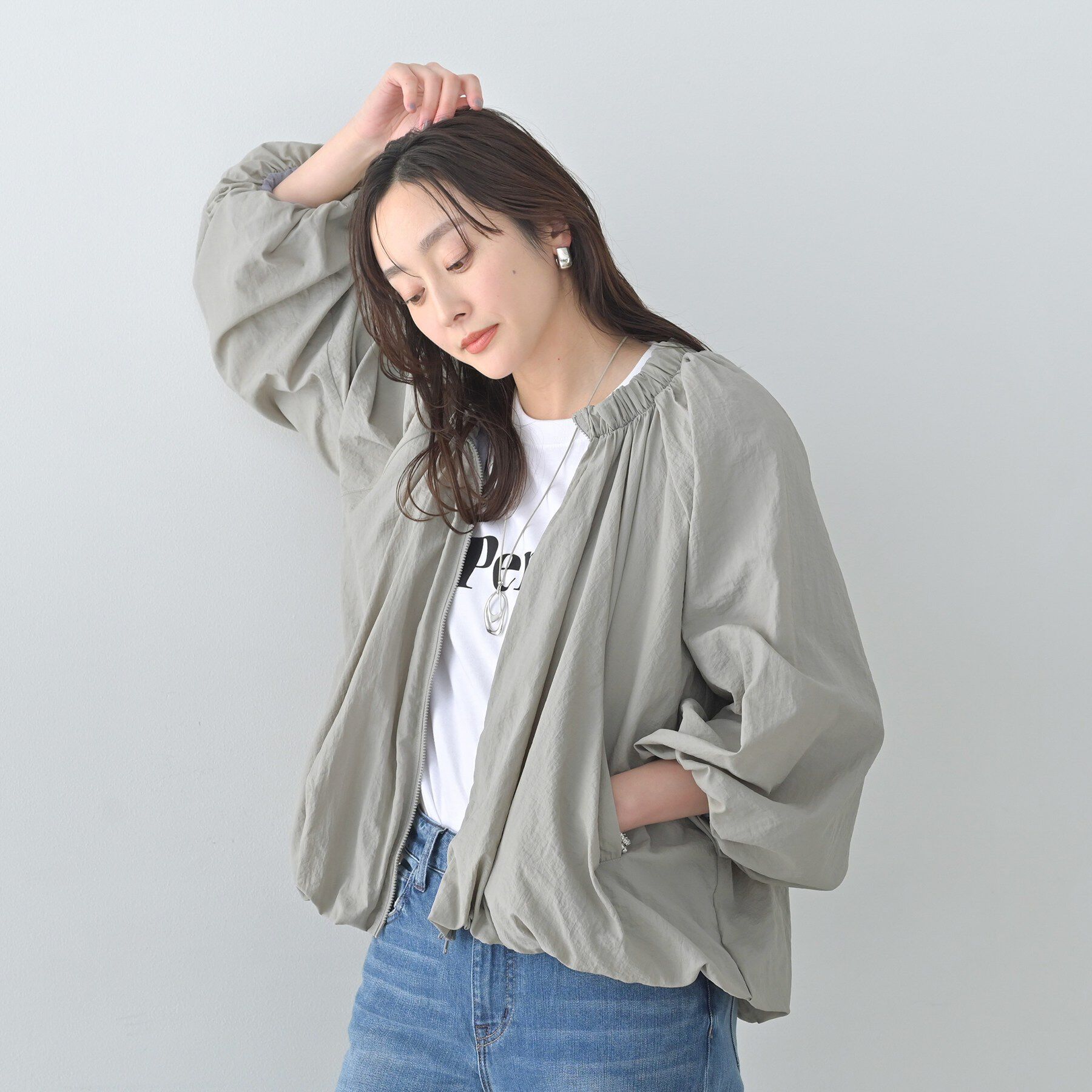 UNTITLED「【TORRAZZO DONNA】バルーンブルゾン」|ブルゾン・スタジャン|グレー(012)