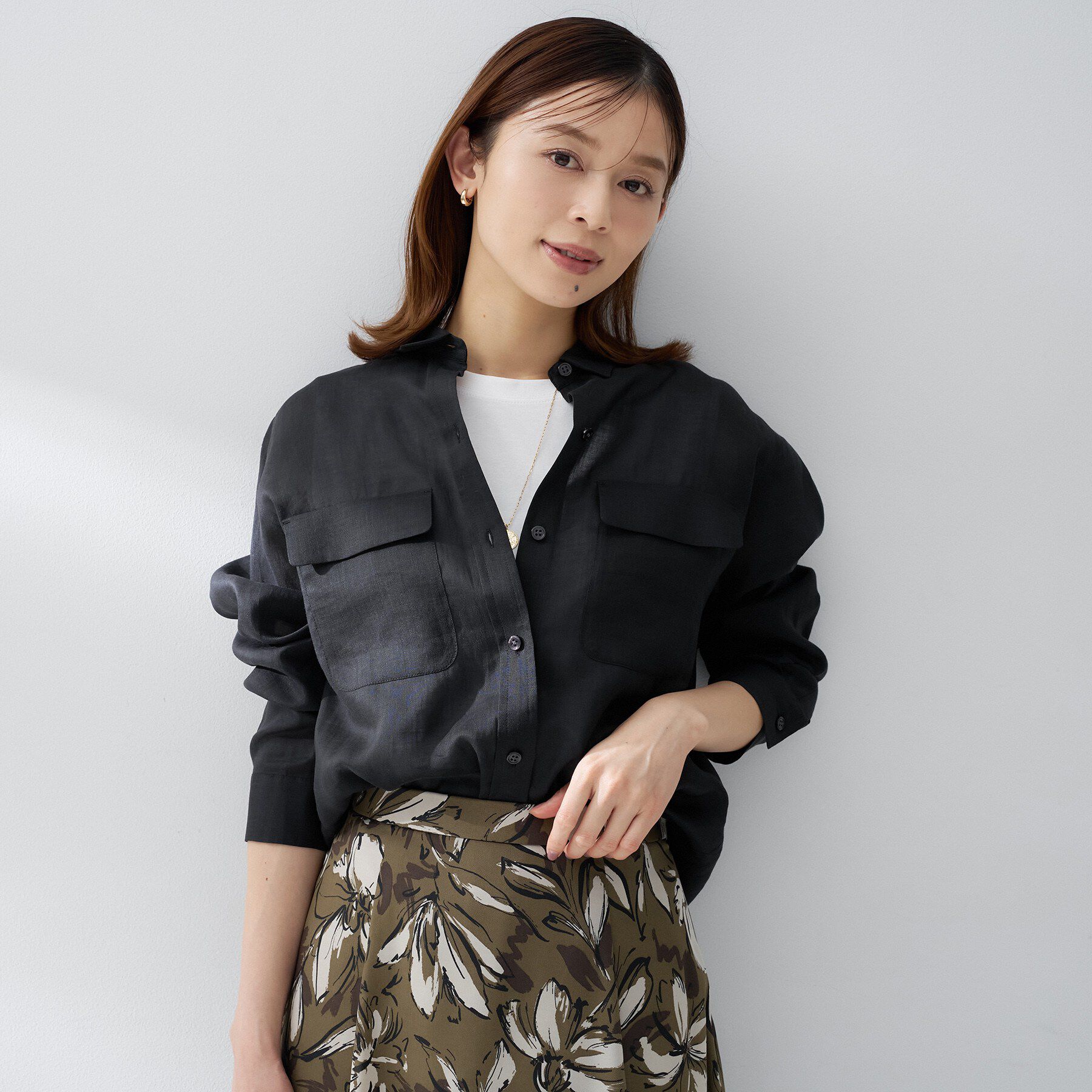 UNTITLED「ドライタッチシャツ」|シャツ・ブラウス|ブラック(019)