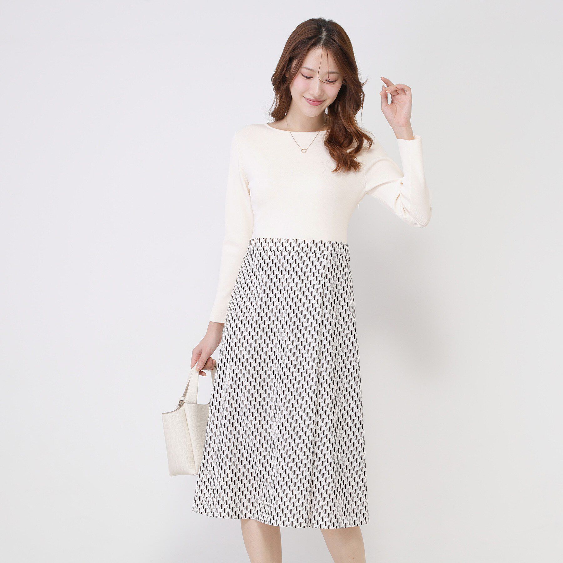 COUP DE CHANCE「【手洗い可】異素材ドッキングワンピース」|ワンピース|