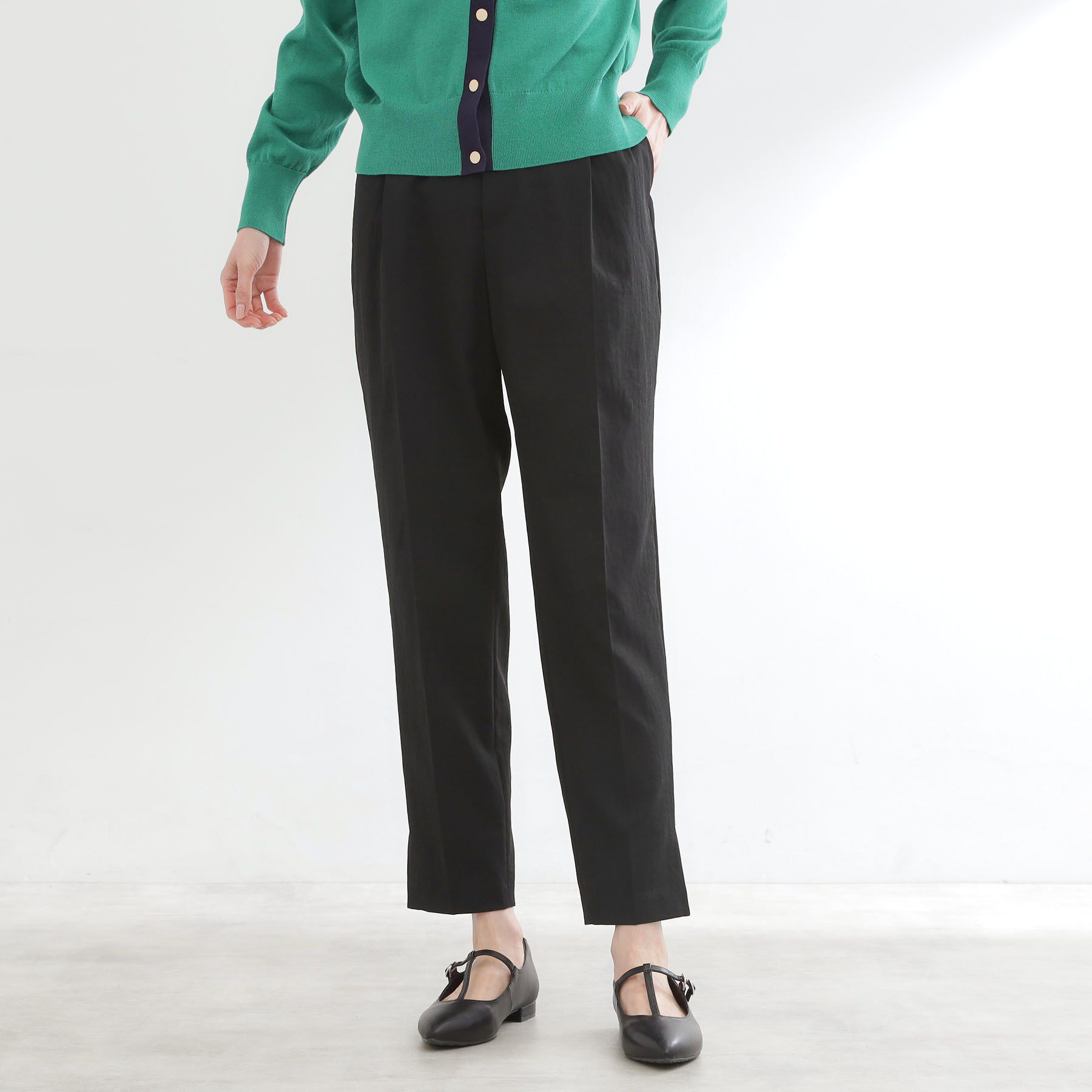 Reflect「【マシンウォッシュ可】センタープレスリラクシーイージーパンツ」|その他|ブラック(019)