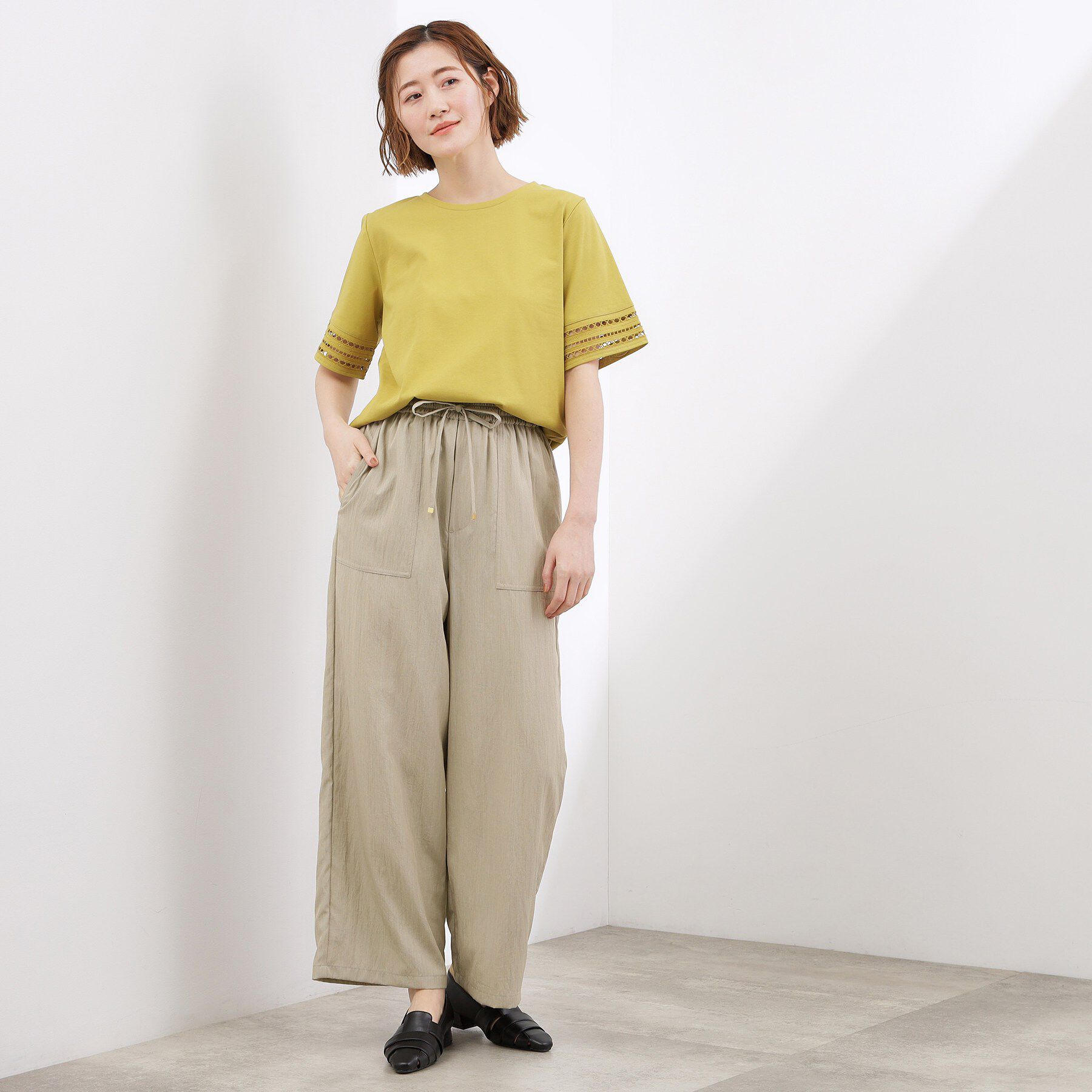 grove「【貴島明日香さん着用】リラックスドロストイージーワイドパンツ」|その他|