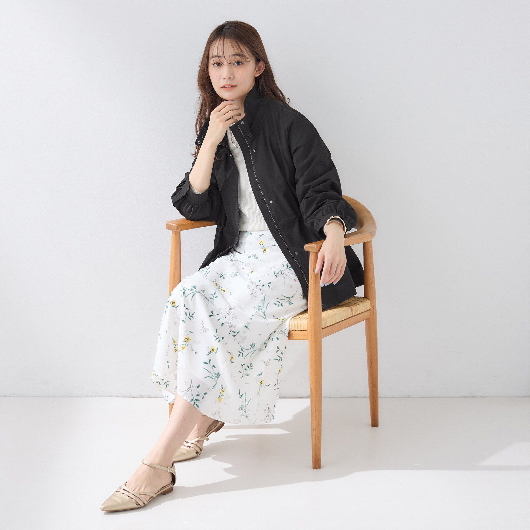 INDIVI「【撥水／フード取外し可】凹凸素材ブルゾン」|ブルゾン・スタジャン|