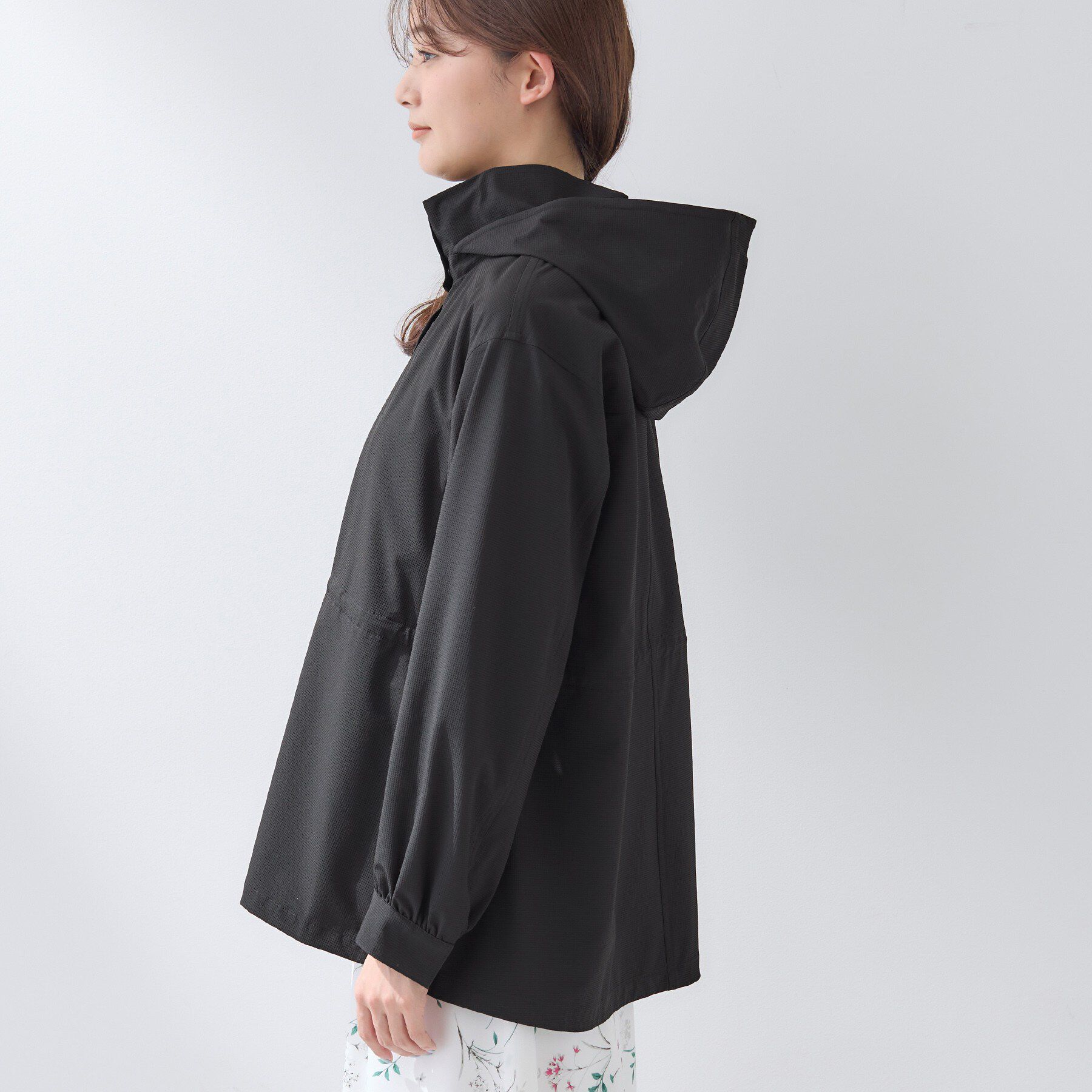 INDIVI「【撥水／フード取外し可】凹凸素材ブルゾン」|ブルゾン・スタジャン|