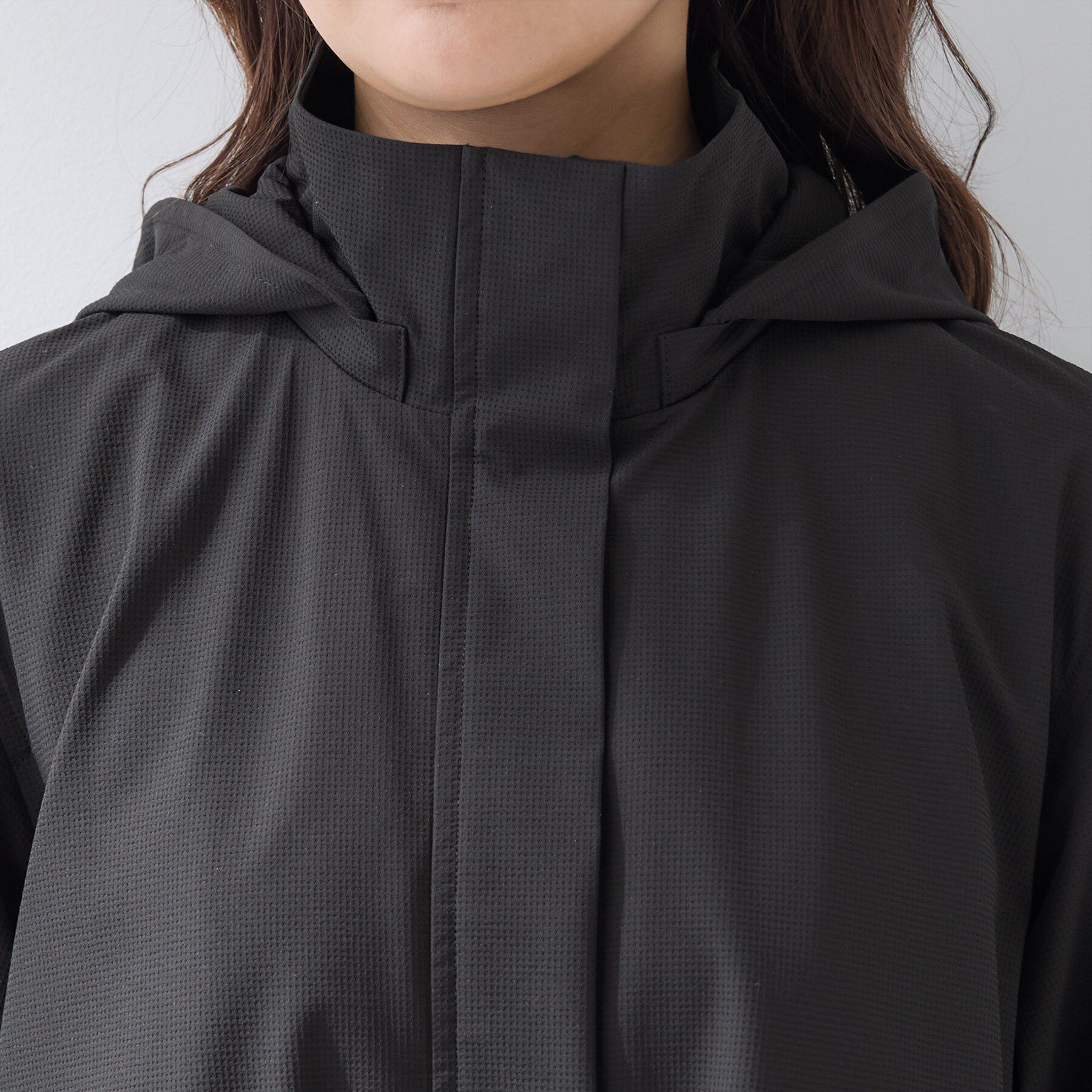 INDIVI「【撥水／フード取外し可】凹凸素材ブルゾン」|ブルゾン・スタジャン|