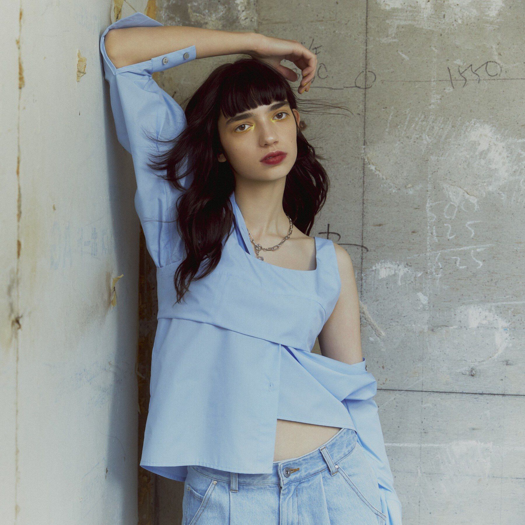 GALLEST「ビスチェSETフォルムシャツ」|シャツ・ブラウス|ブルー(091)