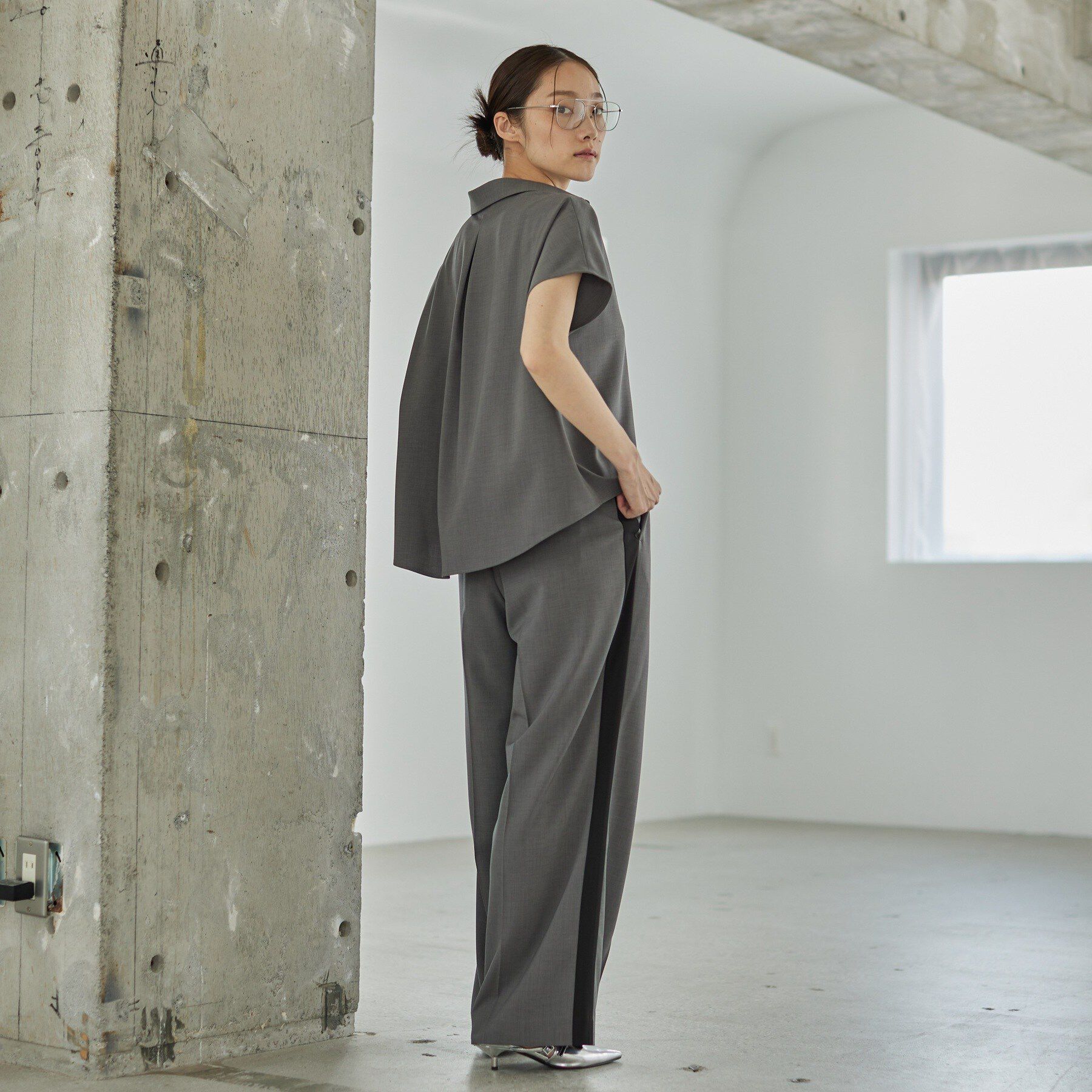 GALLEST「Comfy SET UP｜フレアスリーブブラウス【セットアップ対応／通勤／カセット服／接触冷感／UV」|シャツ・ブラウス|