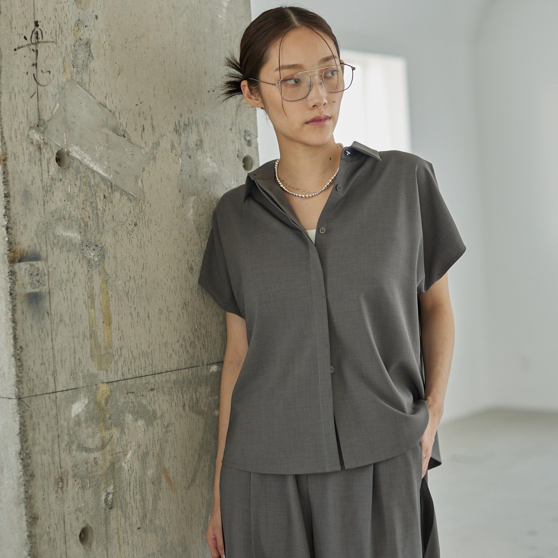 GALLEST「Comfy SET UP｜フレアスリーブブラウス【セットアップ対応／通勤／カセット服／接触冷感／UV」|シャツ・ブラウス|