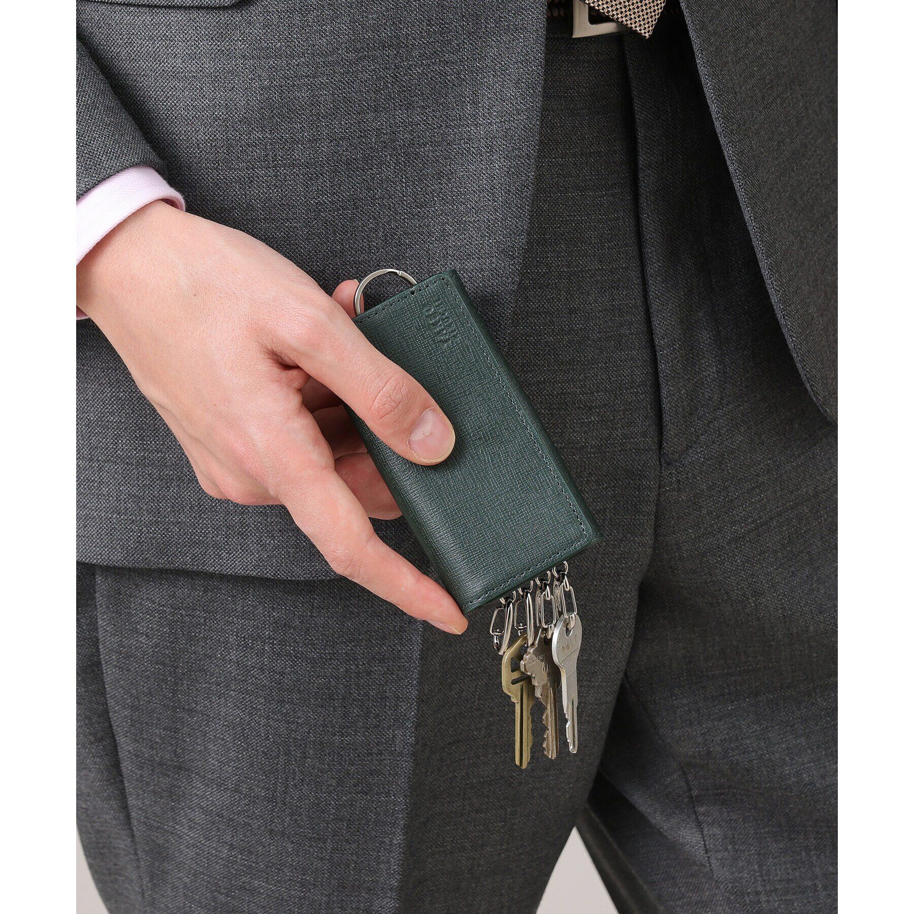 TAKEO KIKUCHI「配色型押しレザー キーケース」|キーケース|