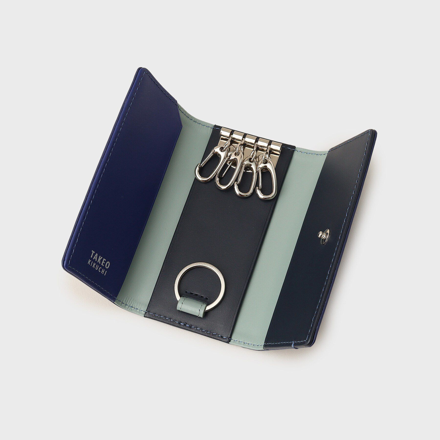 TAKEO KIKUCHI「配色型押しレザー キーケース」|キーケース|