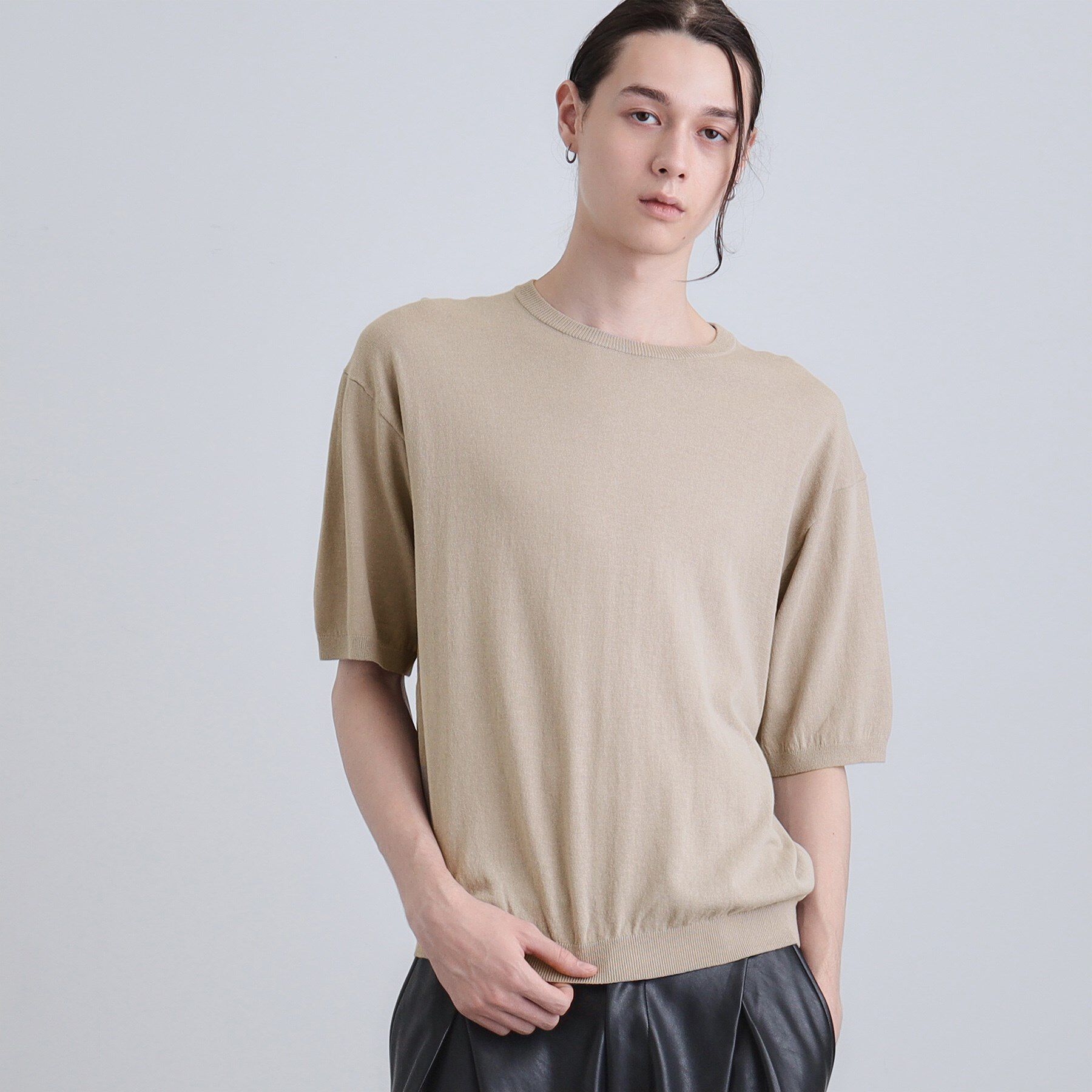 tk.TAKEO KIKUCHI「スムースタッチニット」|ニット・セーター|グレージュ(050)