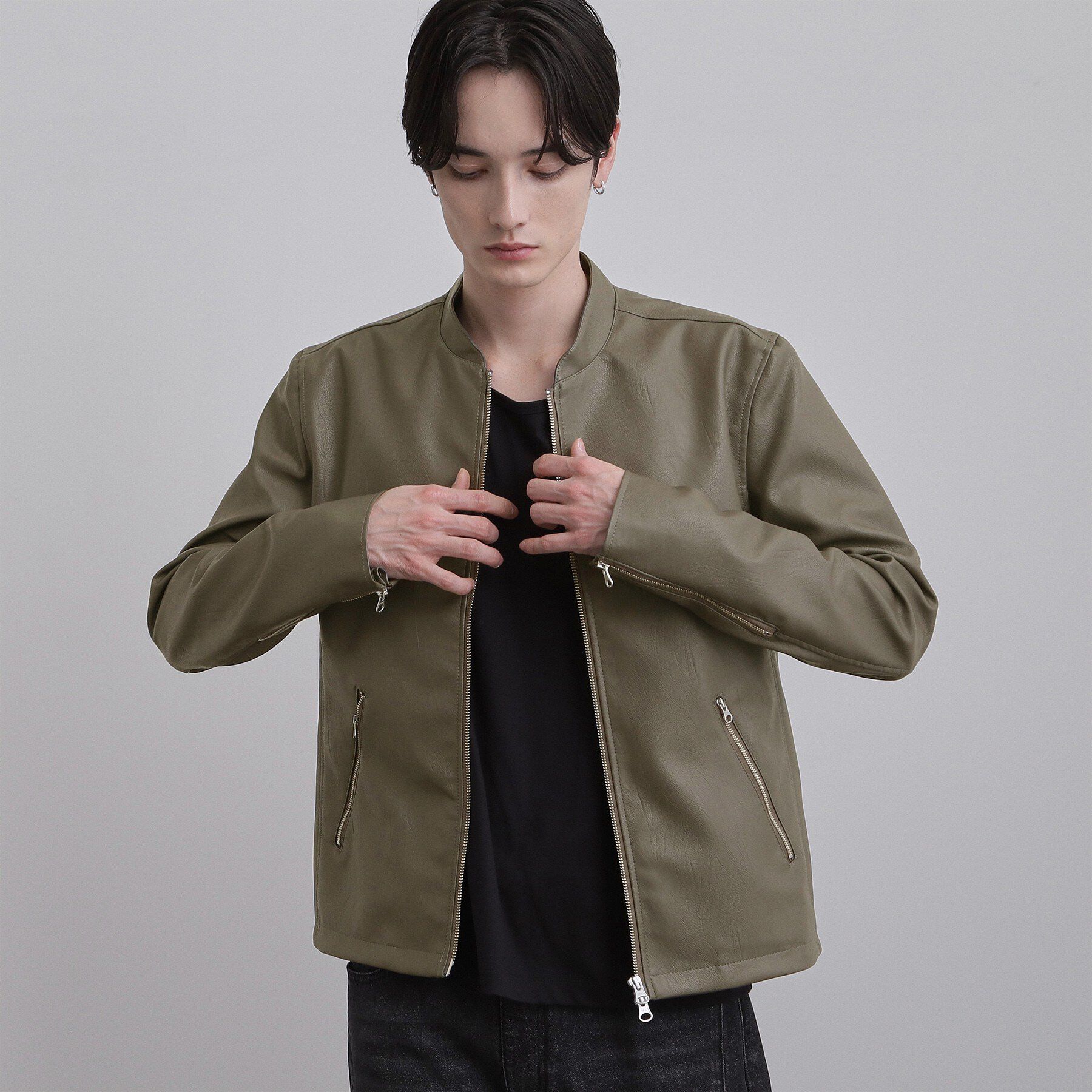 tk.TAKEO KIKUCHI「シングルライダースジャケット」|ブルゾン・スタジャン|