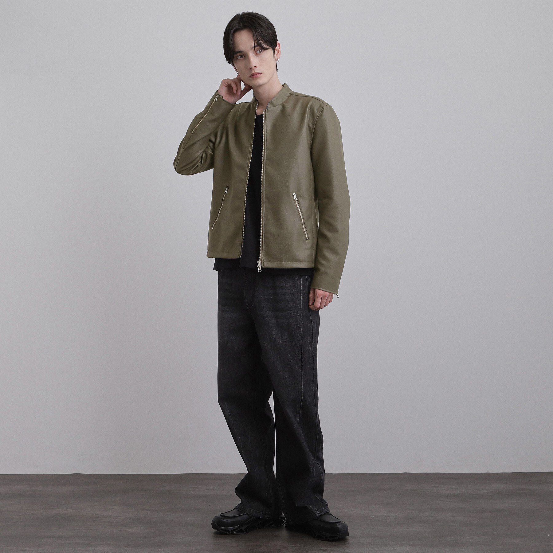tk.TAKEO KIKUCHI「シングルライダースジャケット」|ブルゾン・スタジャン|