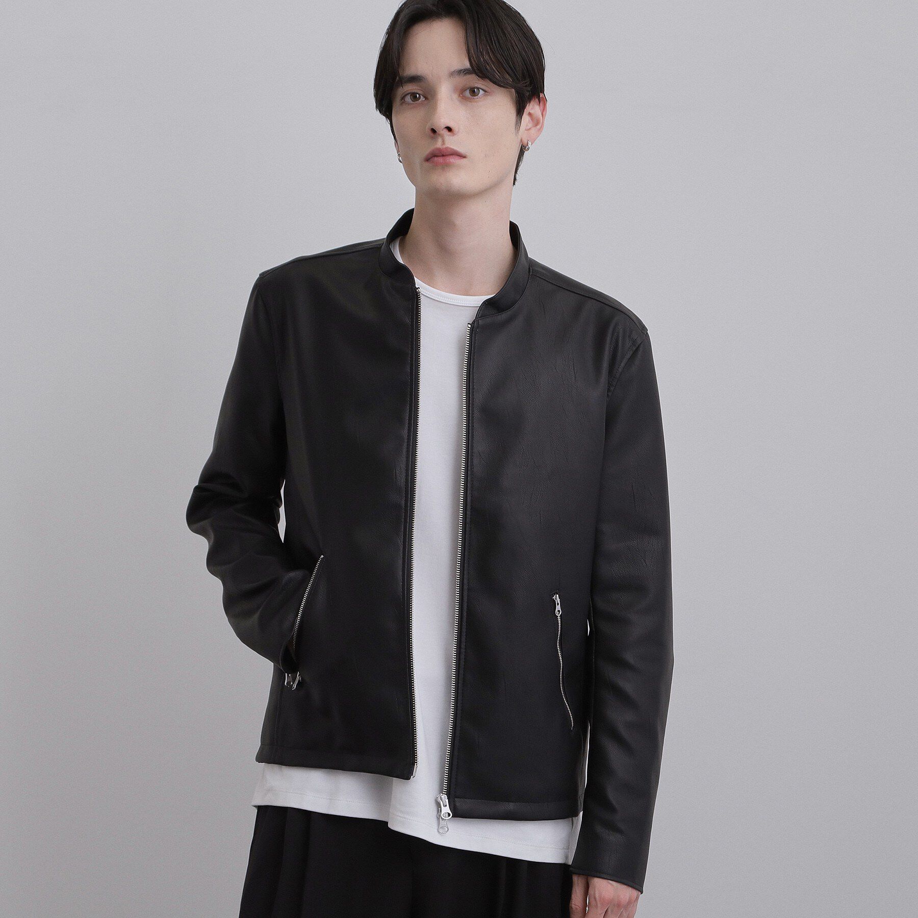 tk.TAKEO KIKUCHI「シングルライダースジャケット」|ブルゾン・スタジャン|