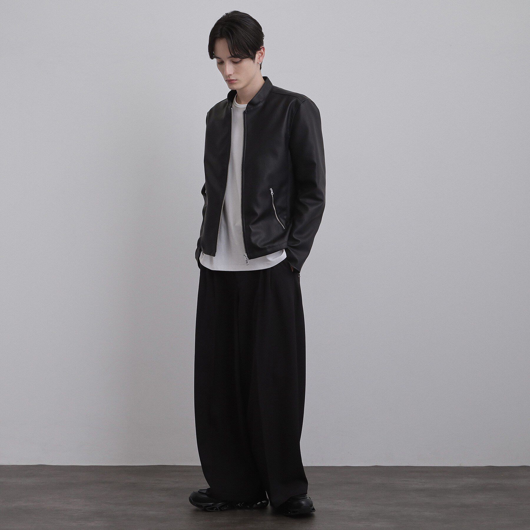 tk.TAKEO KIKUCHI「シングルライダースジャケット」|ブルゾン・スタジャン|