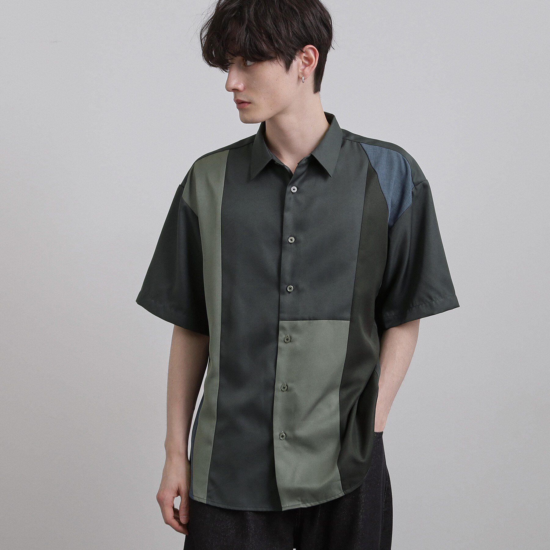 tk.TAKEO KIKUCHI「ダイヤゴナル半袖シャツ」|シャツ・ブラウス|ネイビー(594)