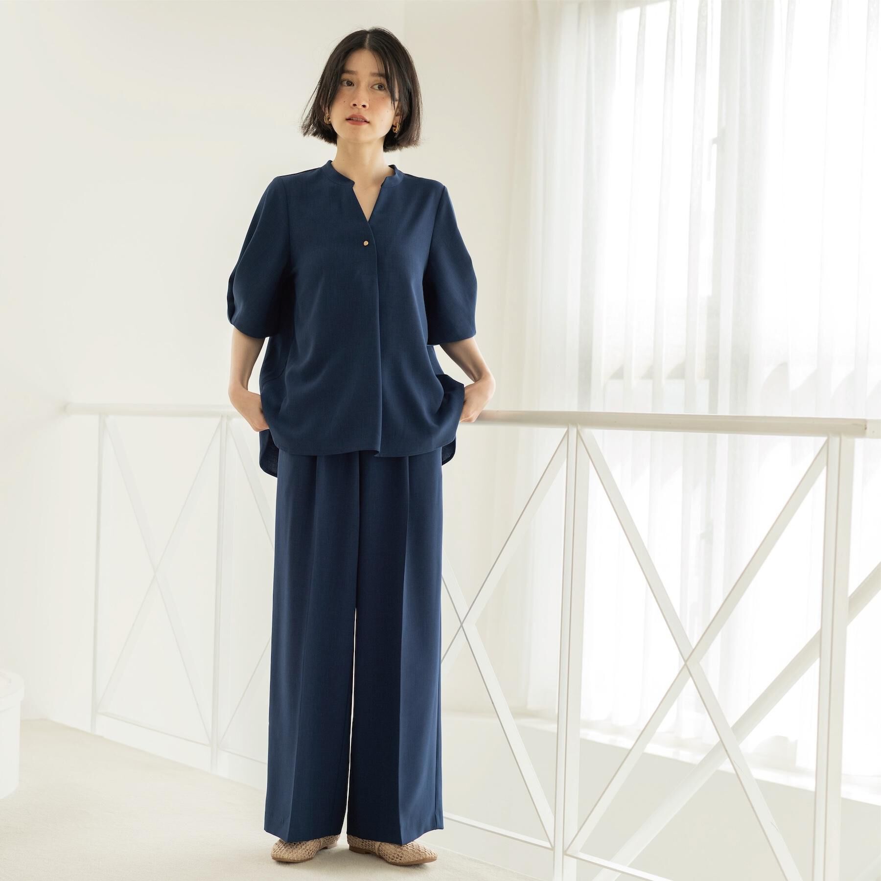 OPAQUE.CLIP「美脚ストレッチイージーワイドパンツ/セットアップ対応可【洗濯機OK/防シワ加工】《SS～LL/5co」|その他|