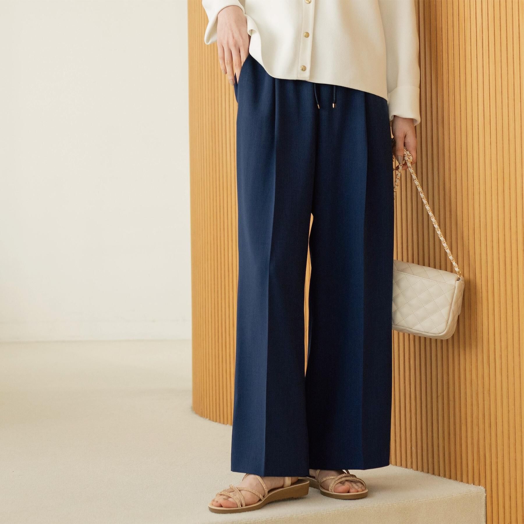 OPAQUE.CLIP「美脚ストレッチイージーワイドパンツ/セットアップ対応可【洗濯機OK/防シワ加工】《SS～LL/5co」|その他|