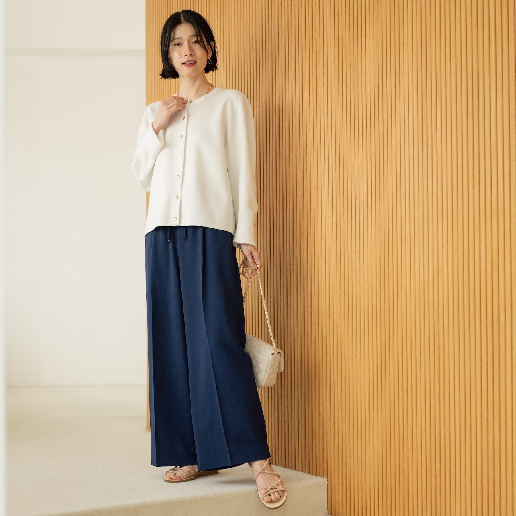 OPAQUE.CLIP「美脚ストレッチイージーワイドパンツ/セットアップ対応可【洗濯機OK/防シワ加工】《SS～LL/5co」|その他|