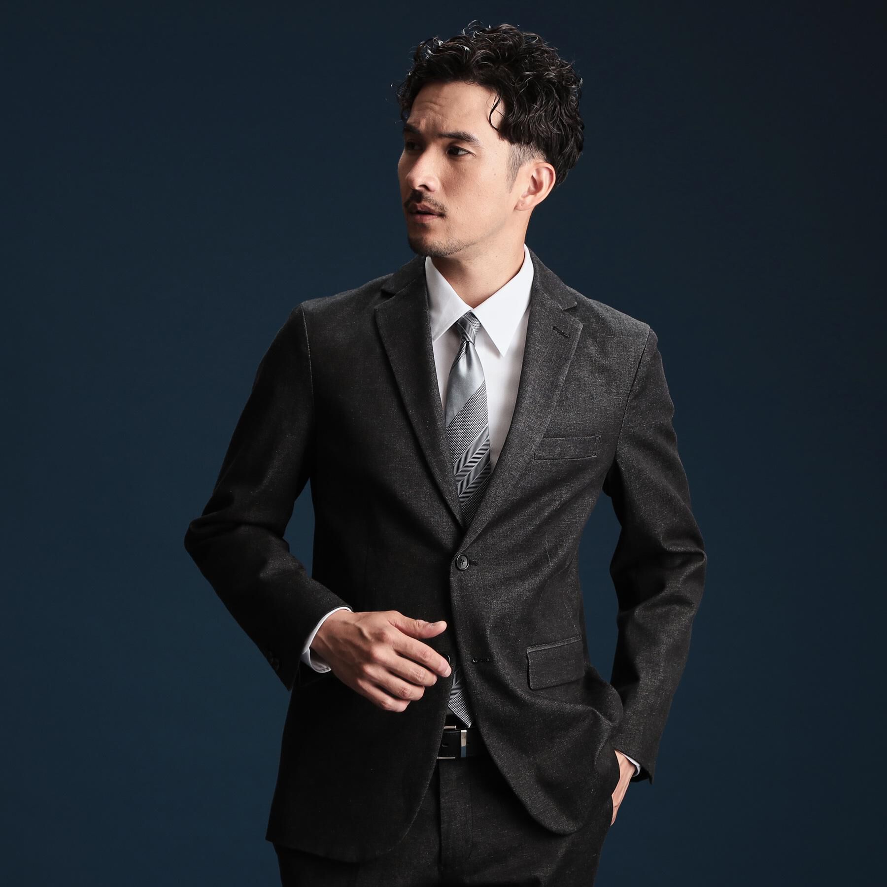 THE SHOP TK「エバーデニムジャケット セットアップ可／洗える／ストレッチ」|テーラードジャケット|