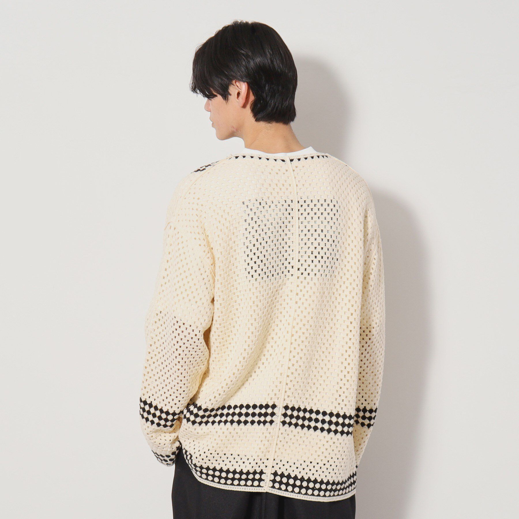 THE SHOP TK「クロシェ編み風ニットカーディガン」|カーディガン|