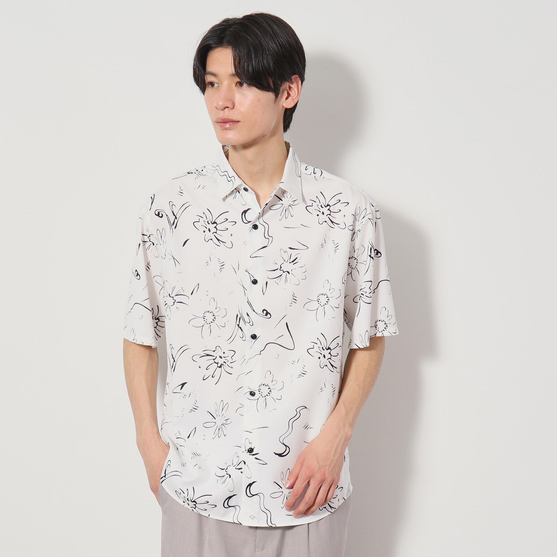 THE SHOP TK「ドライポリプリント半袖シャツ　洗える/吸水速乾」|シャツ・ブラウス|