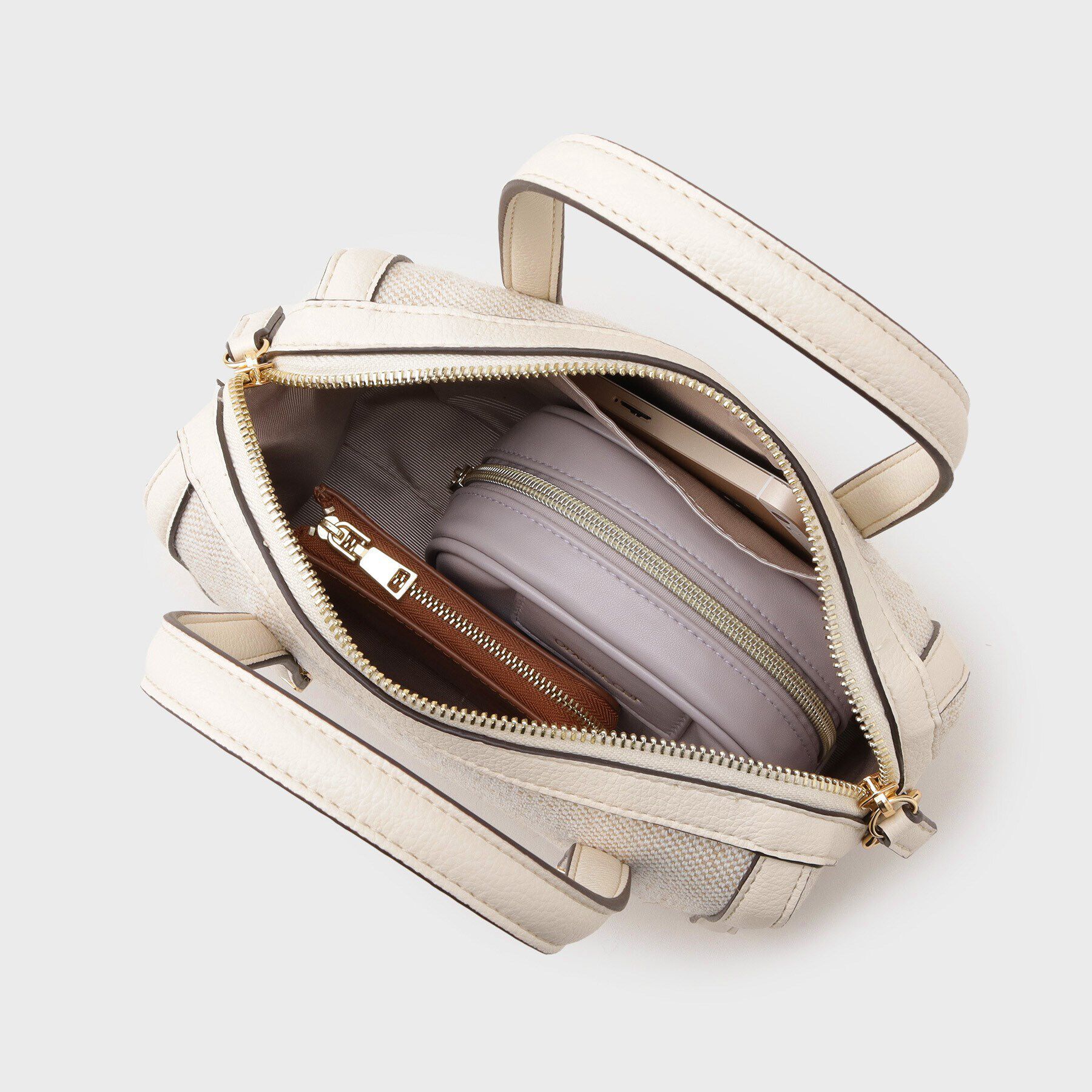 THE SHOP TK「キャンバス合皮コンビミニバッグ」|ショルダー・メッセンジャー|