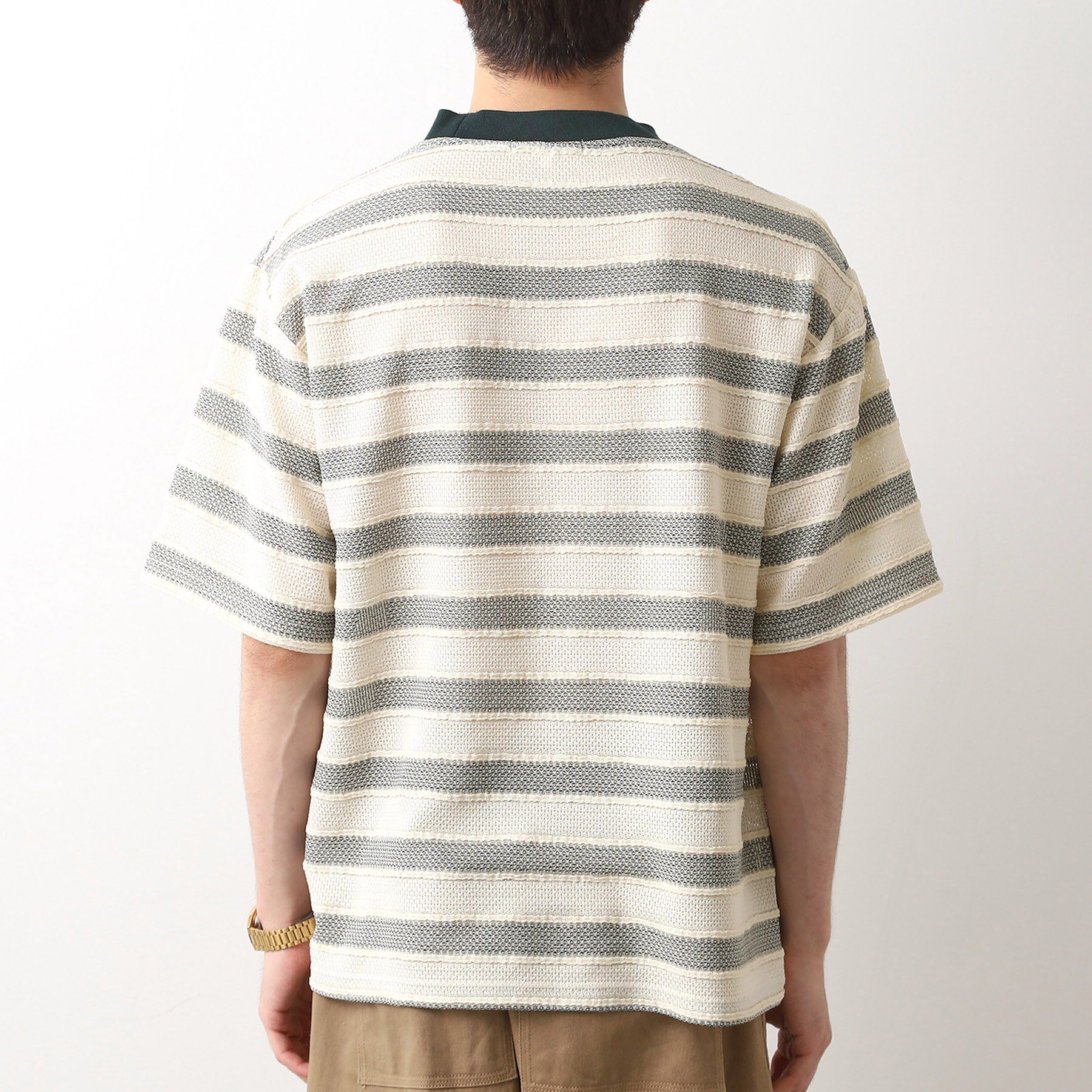 THE SHOP TK「変形ボーダー半袖Tシャツ【洗濯機OK】」|Tシャツ・カットソー|