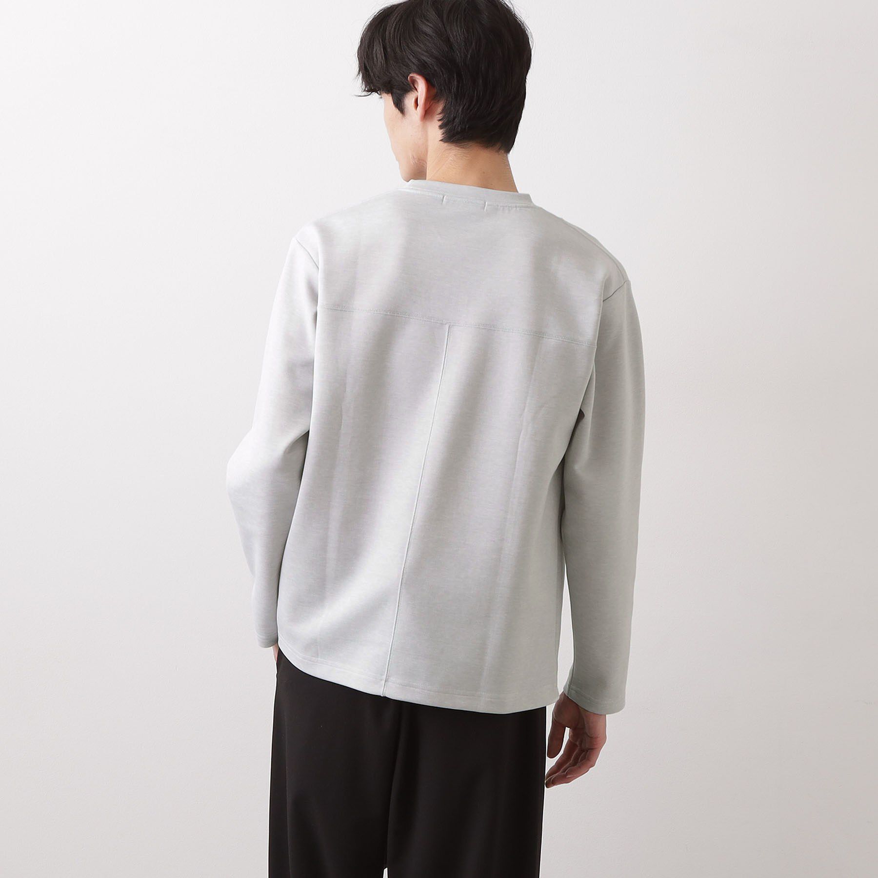 THE SHOP TK「ダンボール ステッチ切替デザイン 長袖Tシャツ 洗濯機OK」|Tシャツ・カットソー|