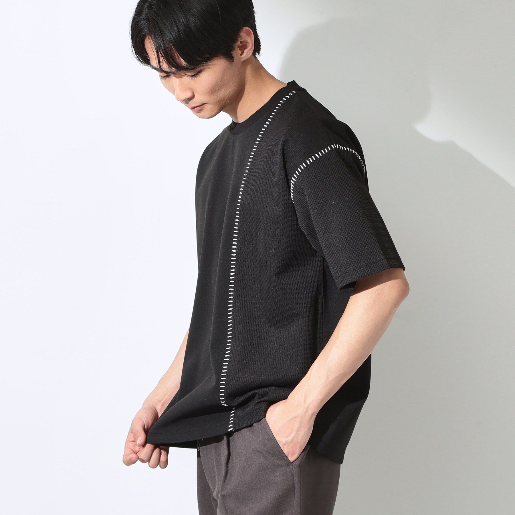 THE SHOP TK「ハンドステッチ 半袖Tシャツ 洗濯機OK」|Tシャツ・カットソー|