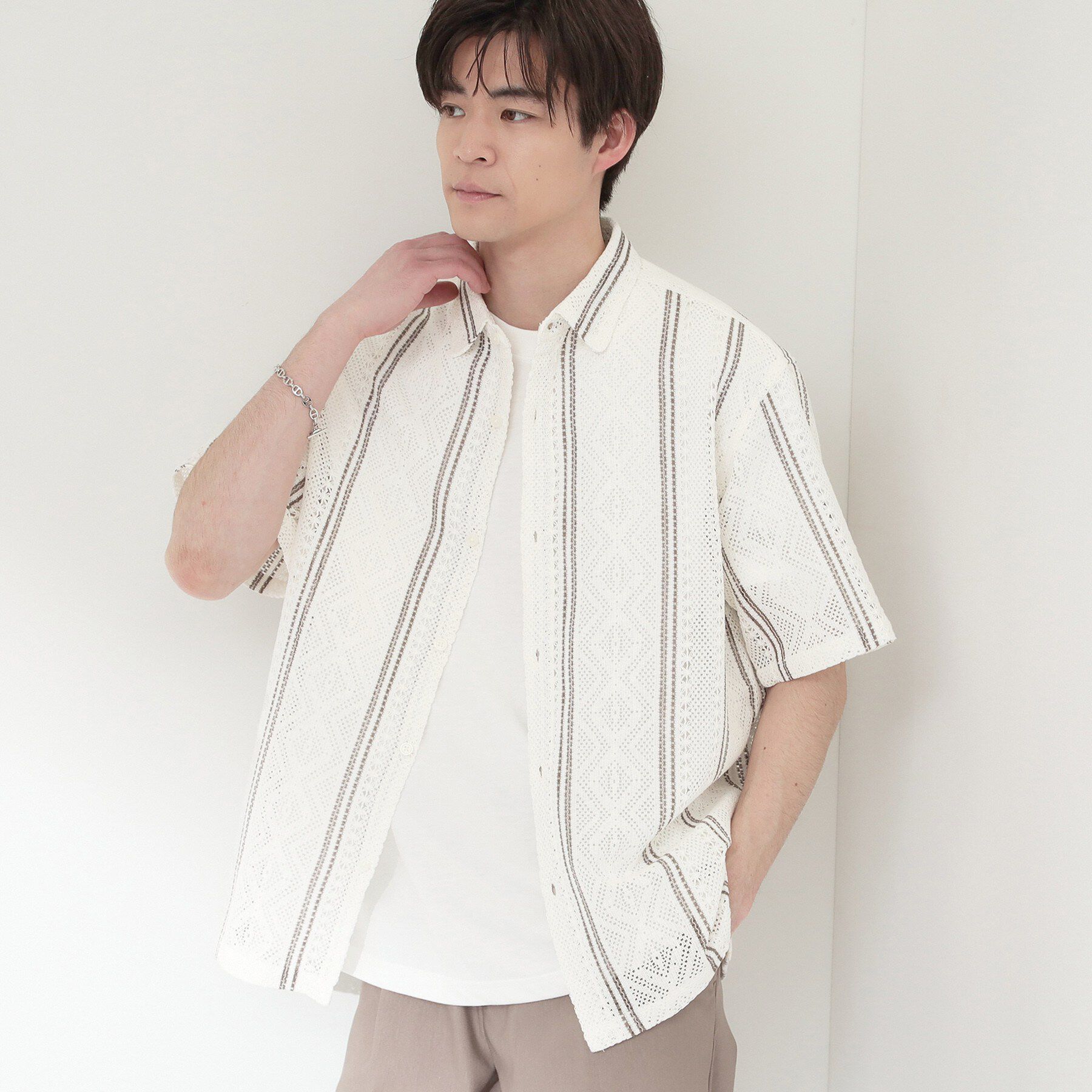 THE SHOP TK「クラフトレース 半袖シャツ＋半袖Tシャツ セットアイテム」|シャツ・ブラウス|