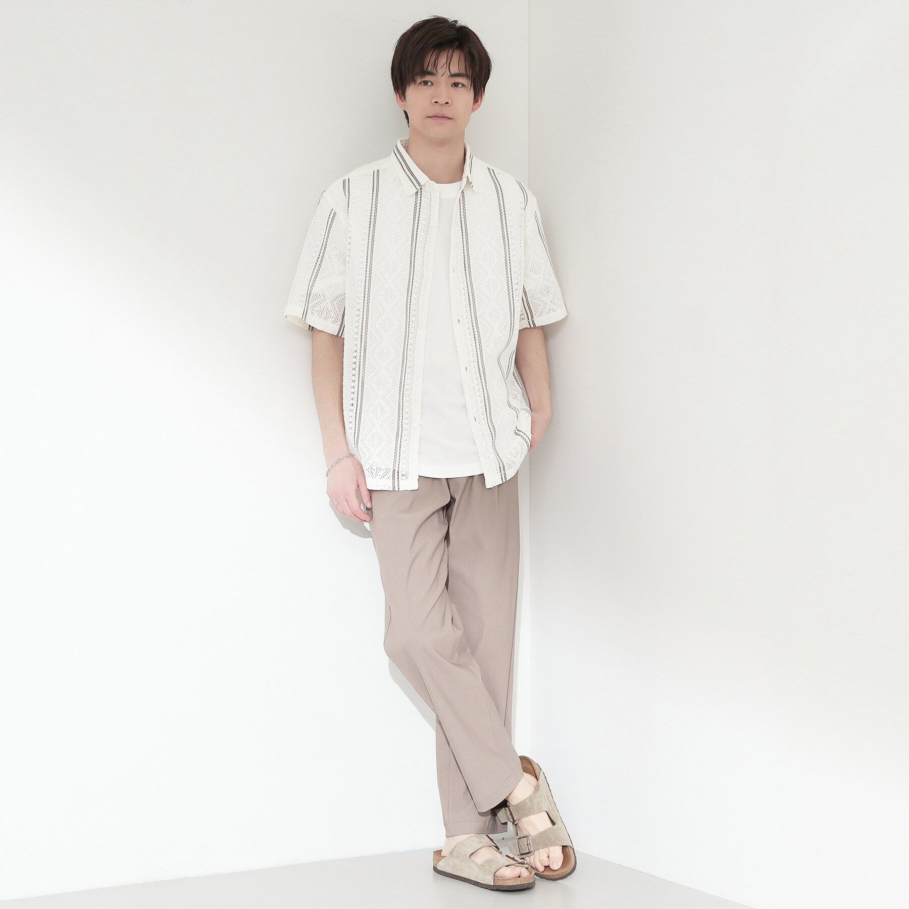 THE SHOP TK「クラフトレース 半袖シャツ＋半袖Tシャツ セットアイテム」|シャツ・ブラウス|