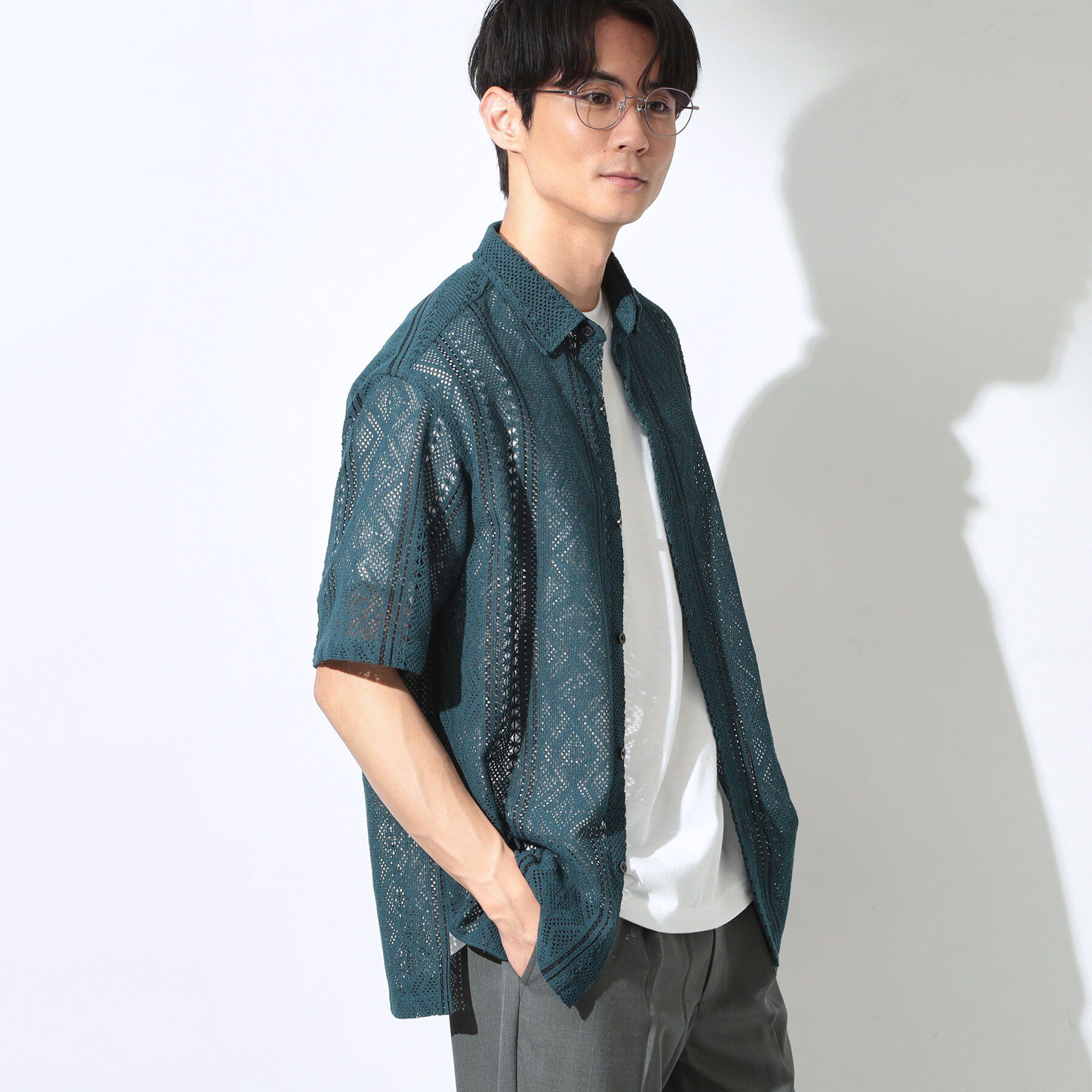 THE SHOP TK「クラフトレース 半袖シャツ＋半袖Tシャツ セットアイテム」|シャツ・ブラウス|