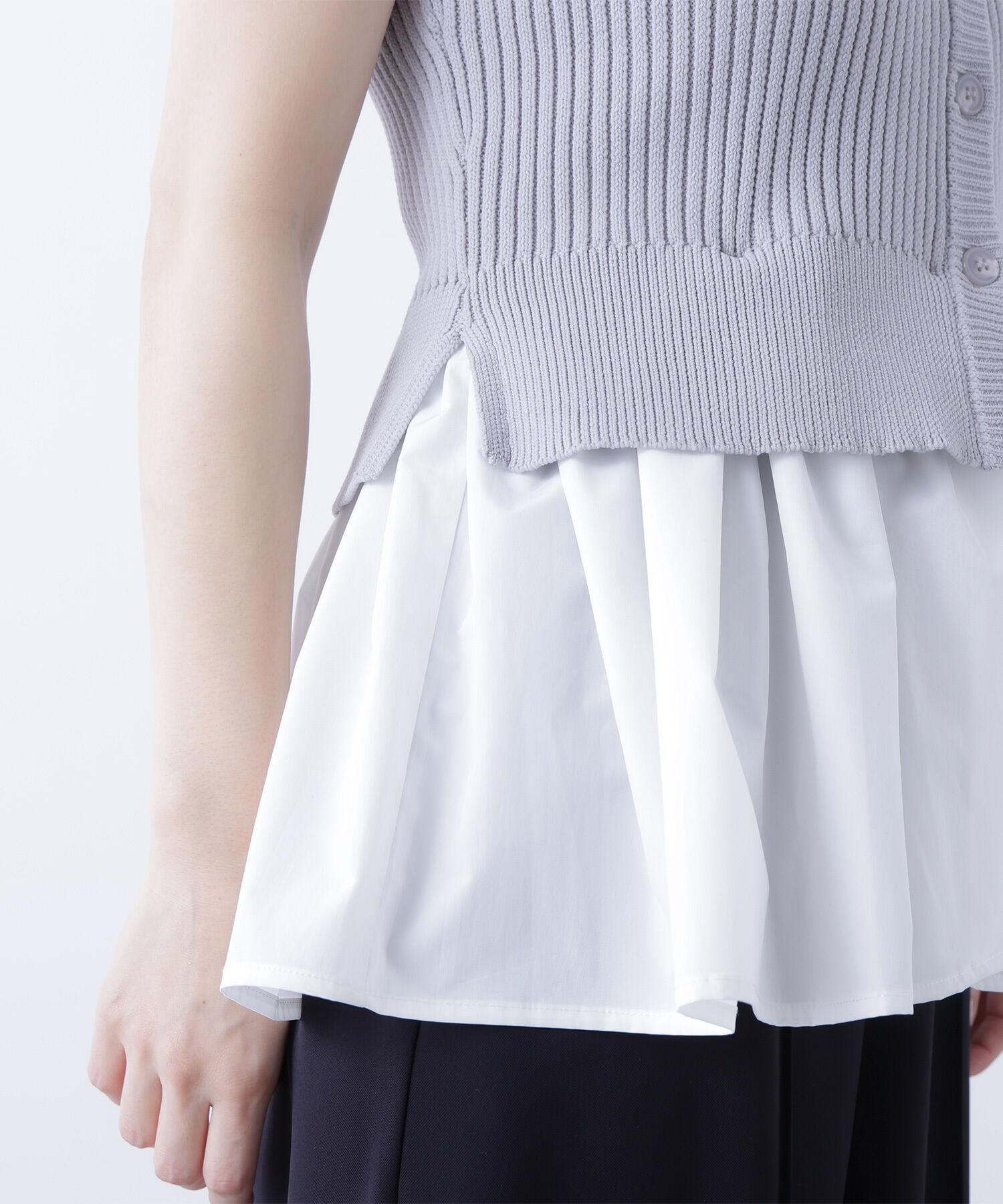  「2wayドッキングペプラムベスト」|ニット・セーター|