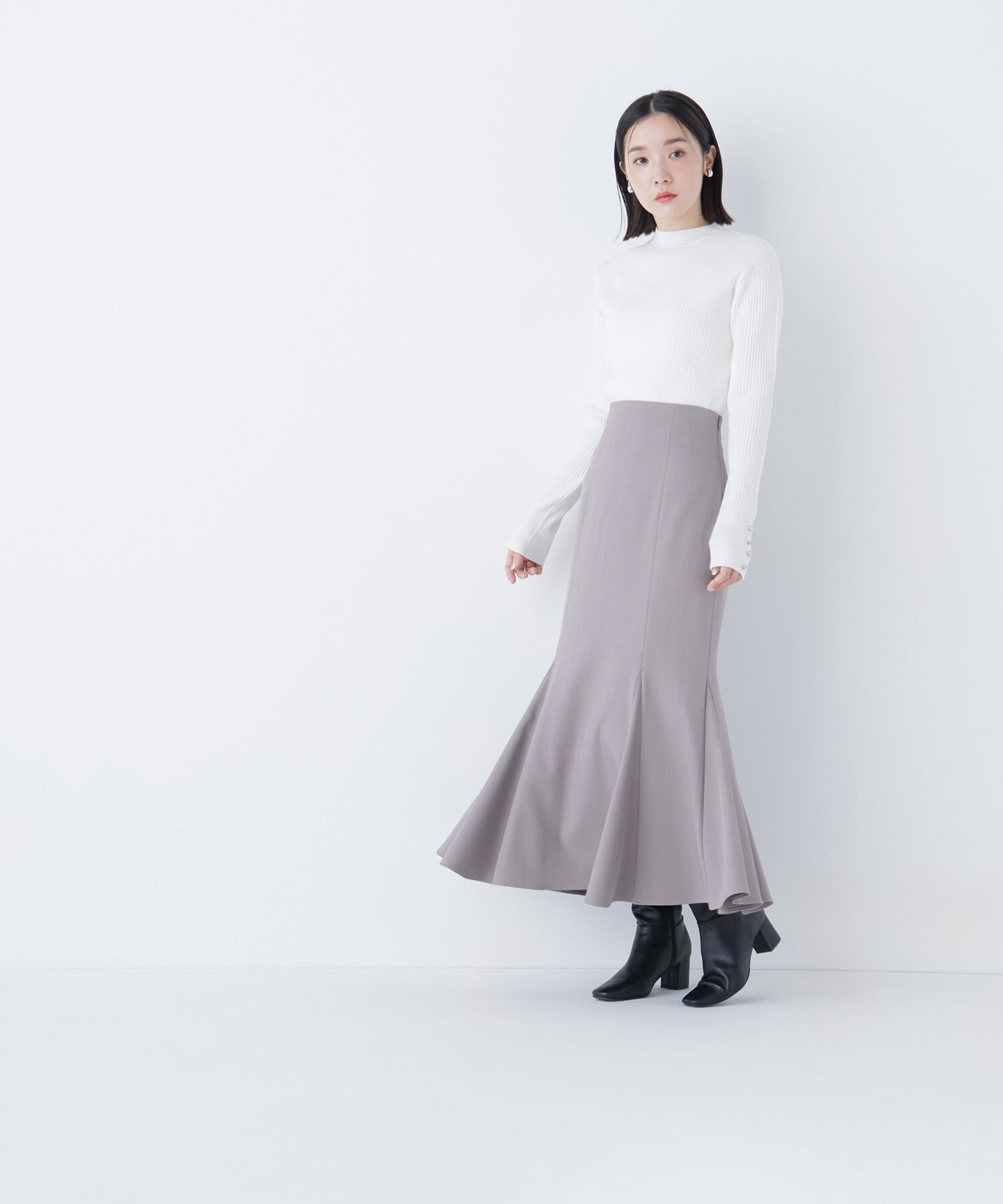  「ハートボタンカフスニット」|ニット・セーター|