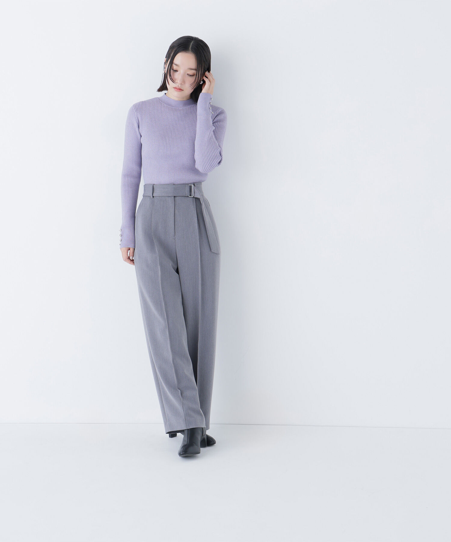  「ハートボタンカフスニット」|ニット・セーター|