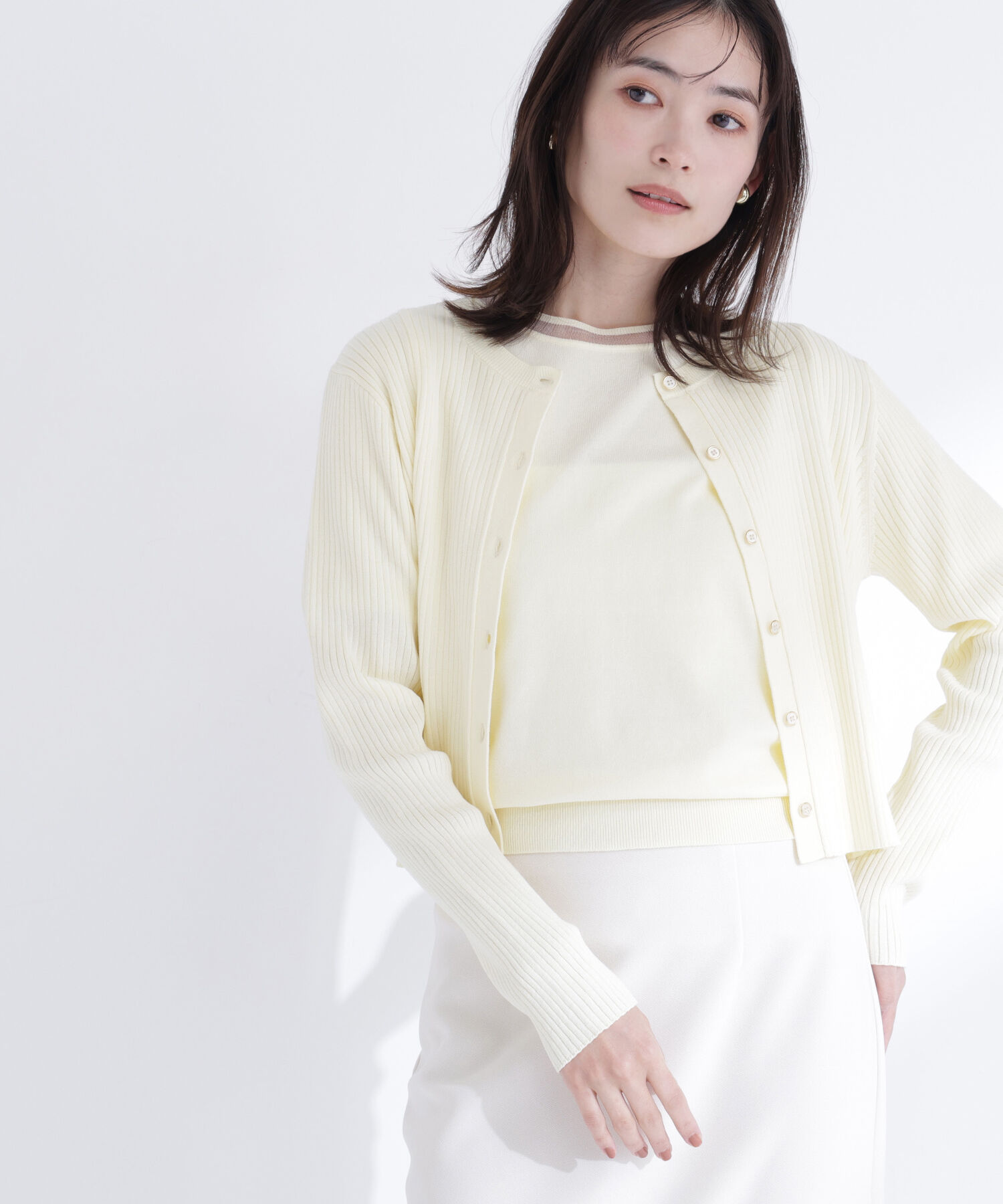  「シアーラインニットアンサンブル」|ニット・セーター|