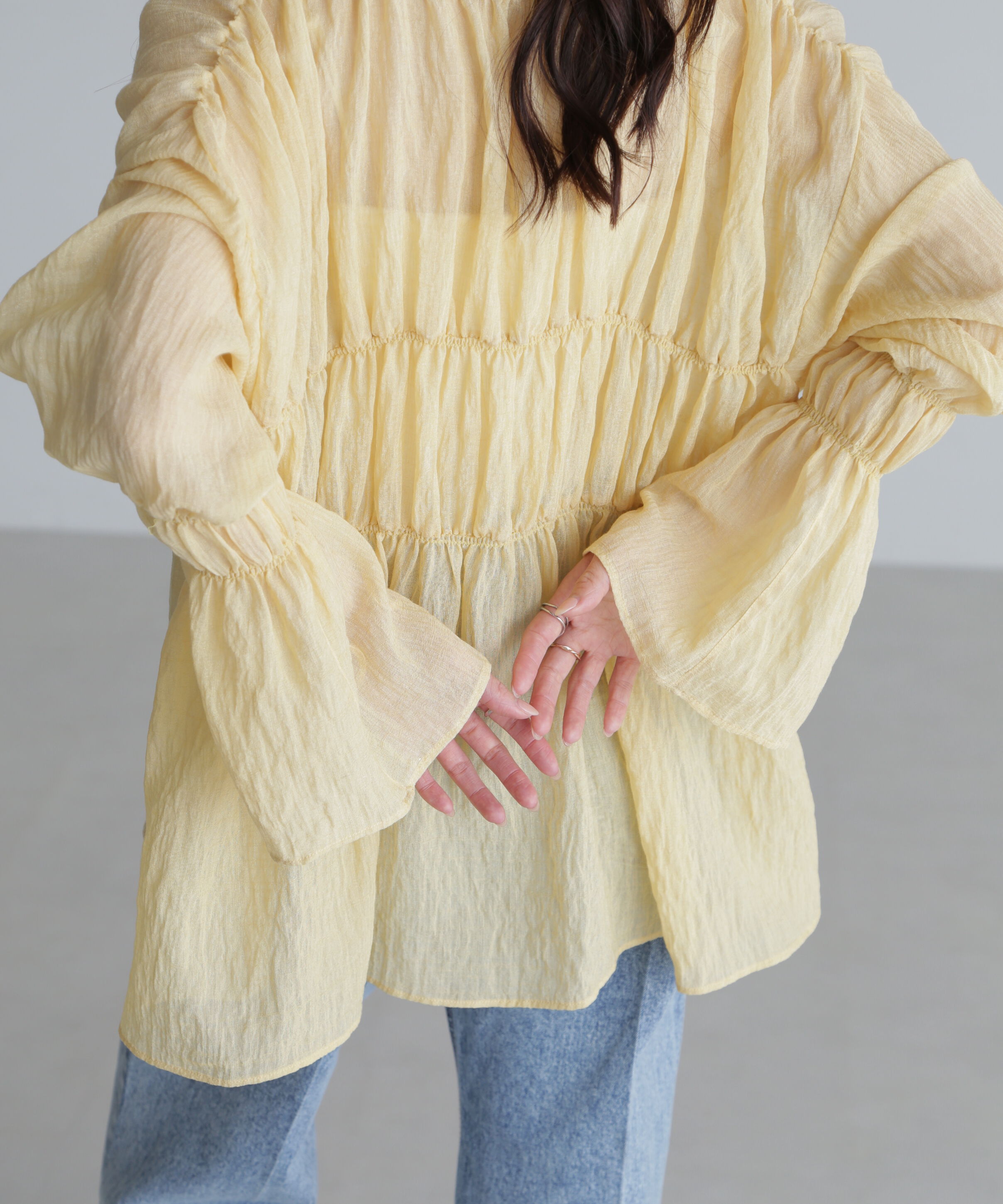  「シャーリングドロストチュニックブラウス」|シャツ・ブラウス|