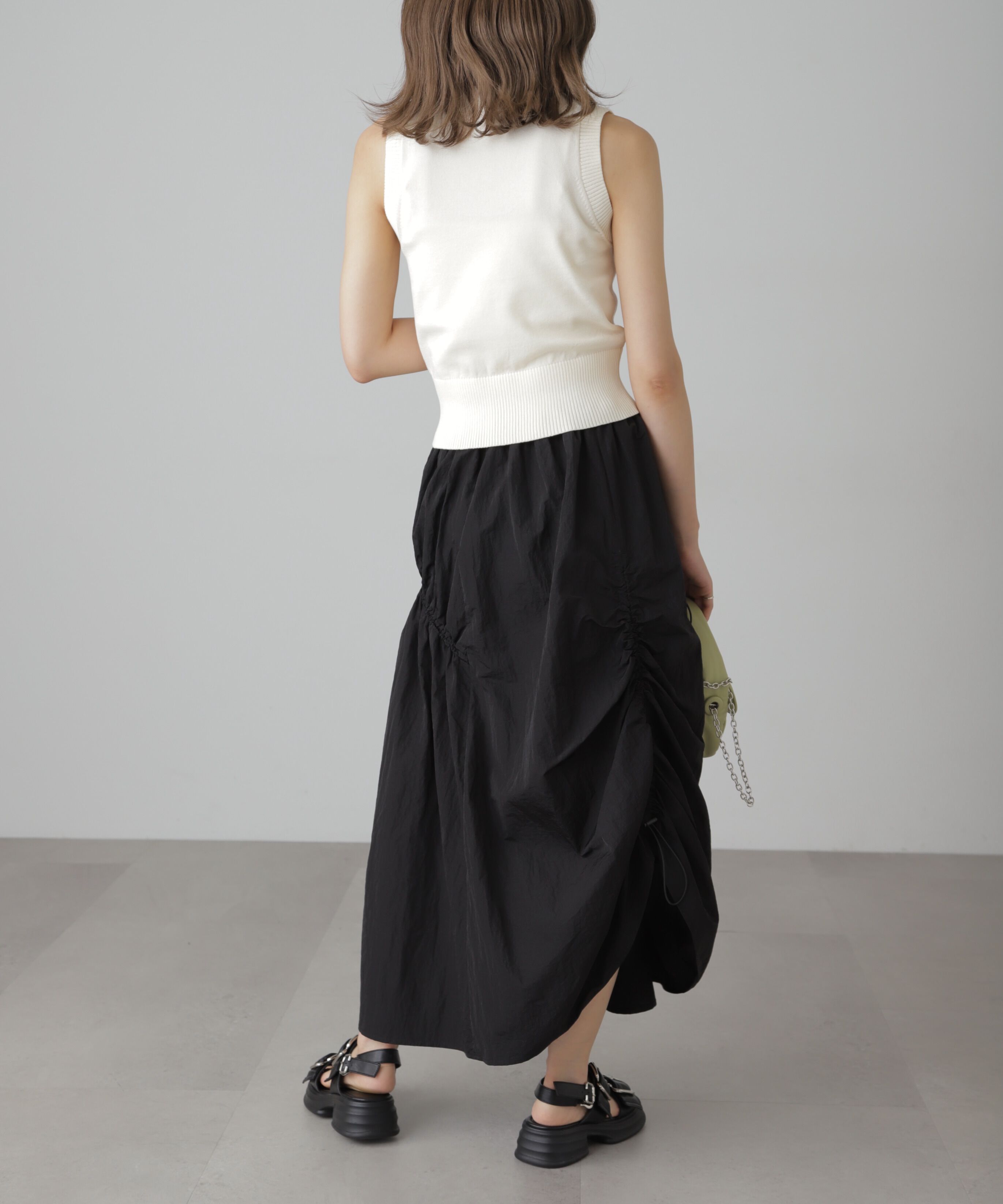  「ナイロンドロストシャーリングスカート」|スカート|