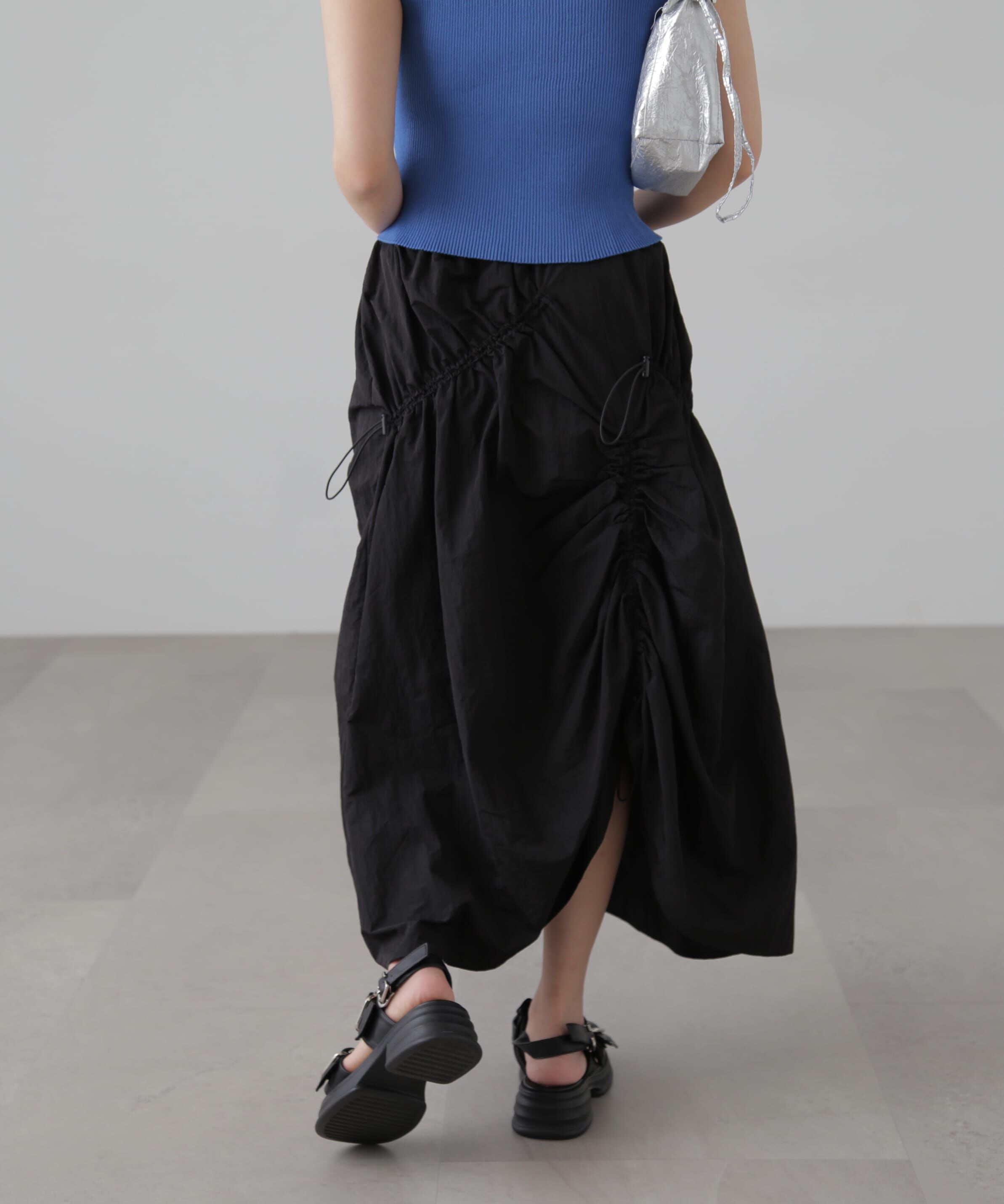  「ナイロンドロストシャーリングスカート」|スカート|