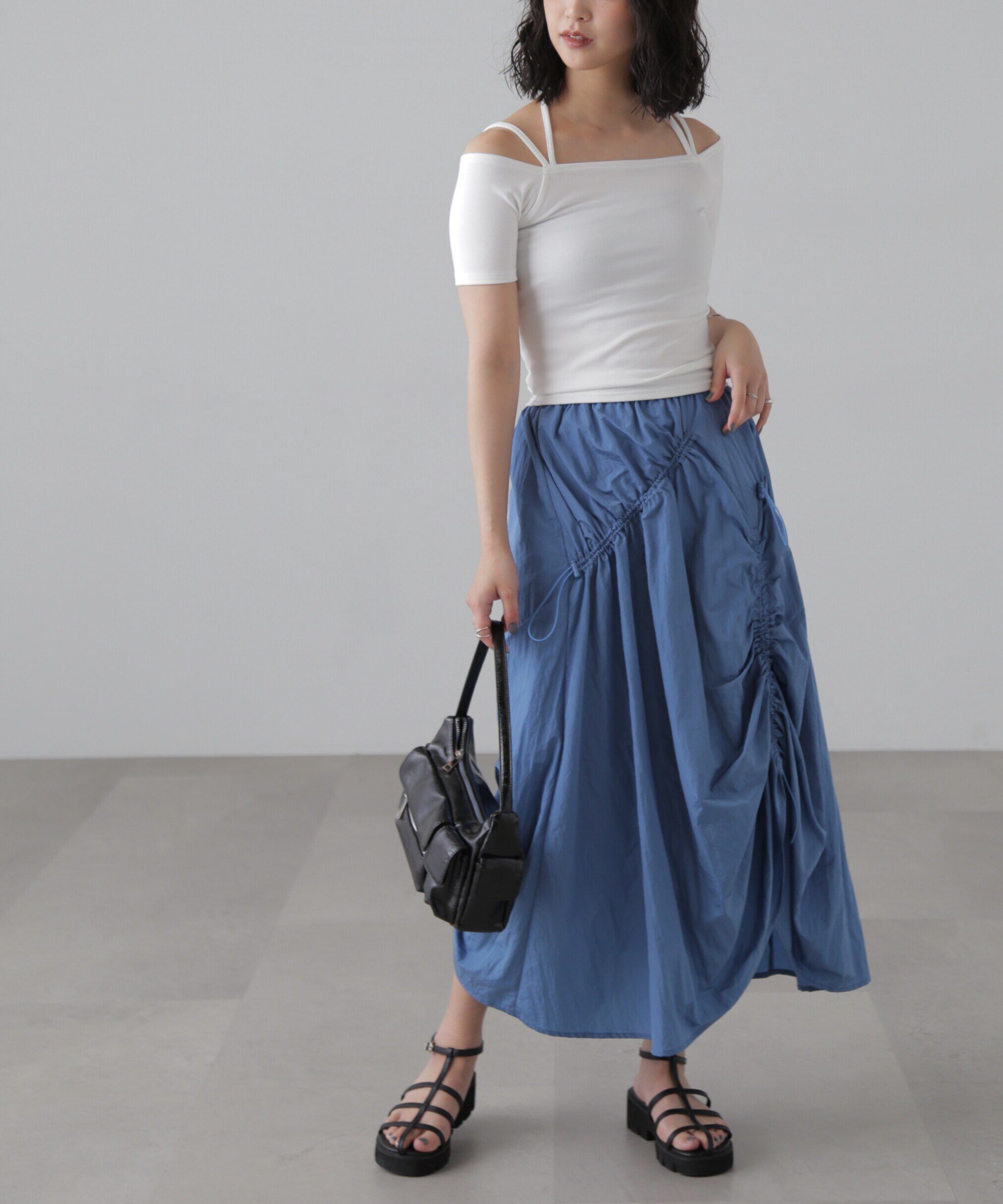  「ナイロンドロストシャーリングスカート」|スカート|
