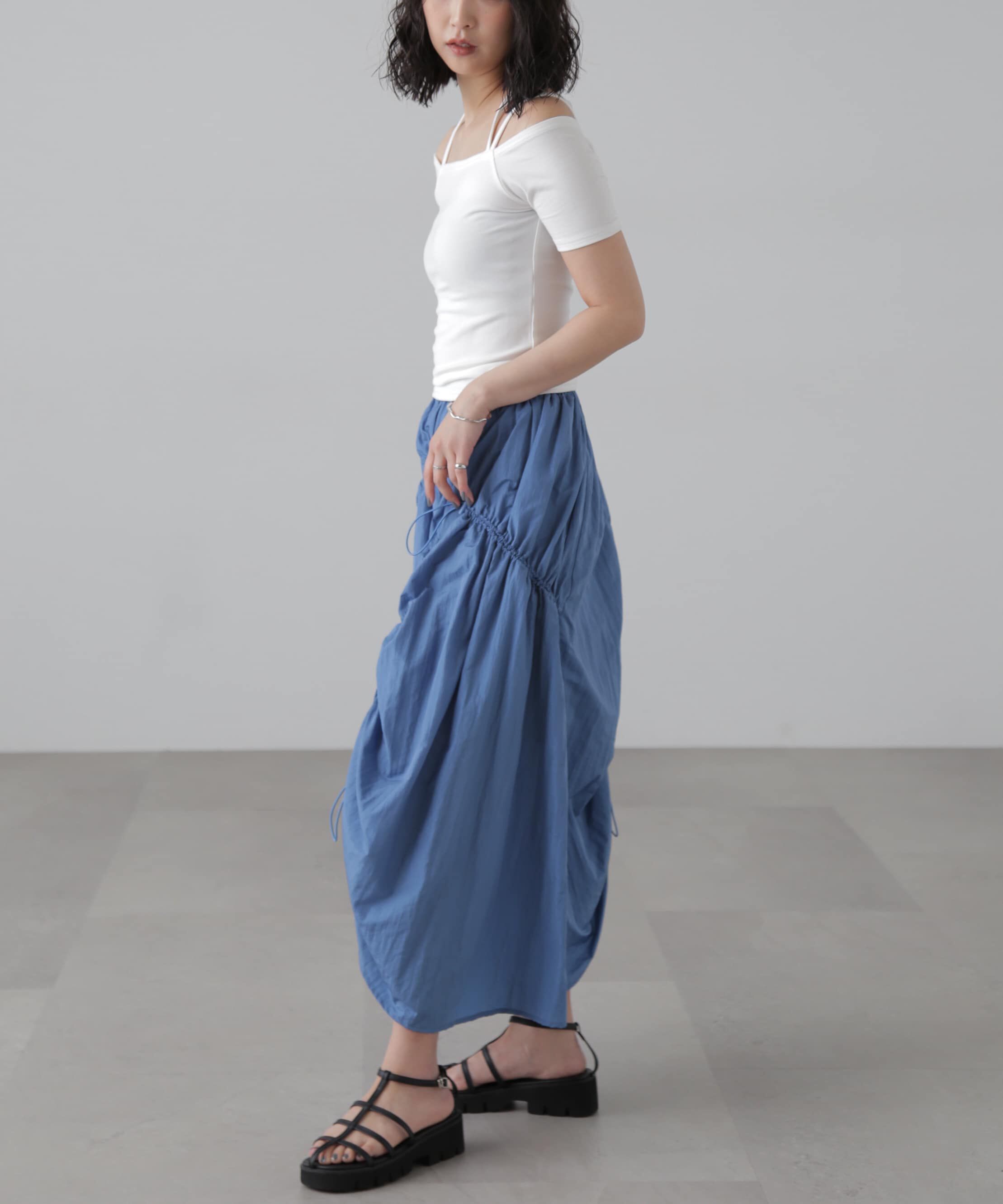  「ナイロンドロストシャーリングスカート」|スカート|